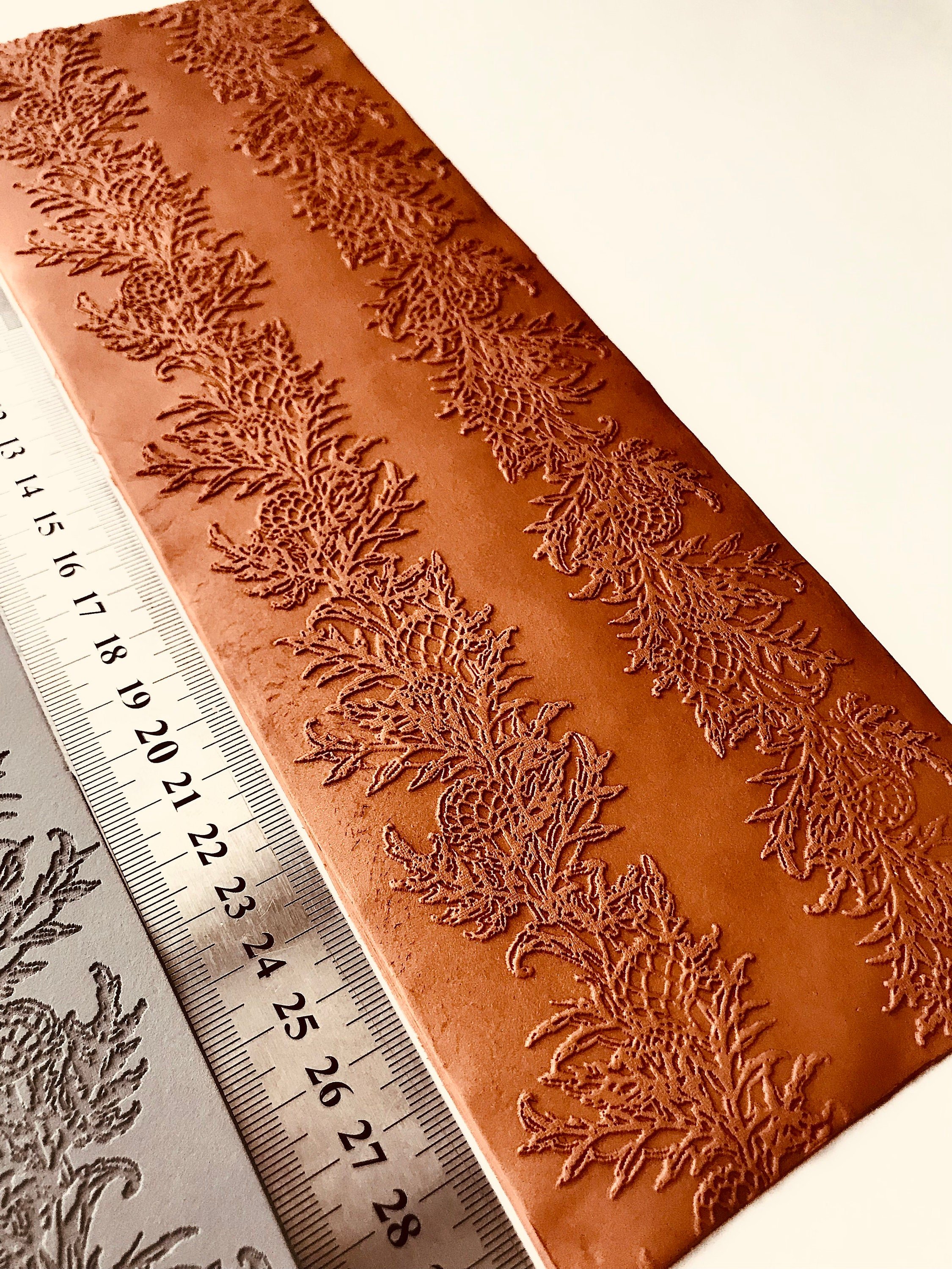 Artichoke Border Rubber Texture Mat (4 Different Sizes) | Polymer Clay Jewelry Tools | Air Dry Clay