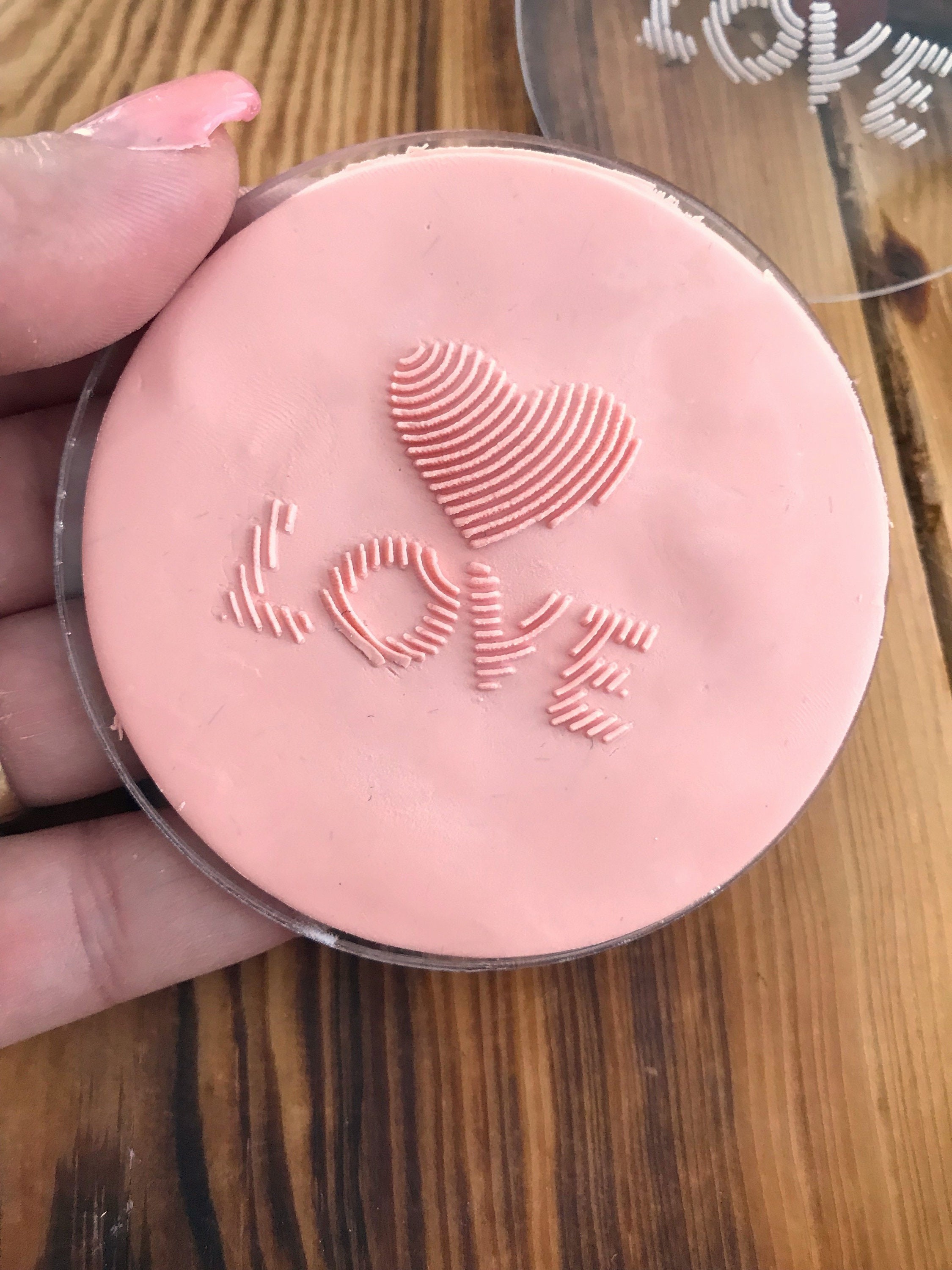 Love Pattern Acrylic texture sheet ,Acrylic Texture Stamp for Polymer Clay, Embossing Stamp For Polymer Clay