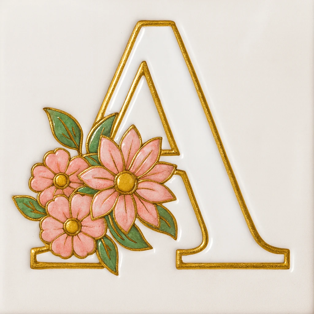 Çiçekli Alfabe Harf Damga + Kesici | 6 cm | Tek Harf veya A–Z Set | Kurabiye, Hava ile Kuruyan Kil, Polimer Kil, Sabun ve Mum İçin