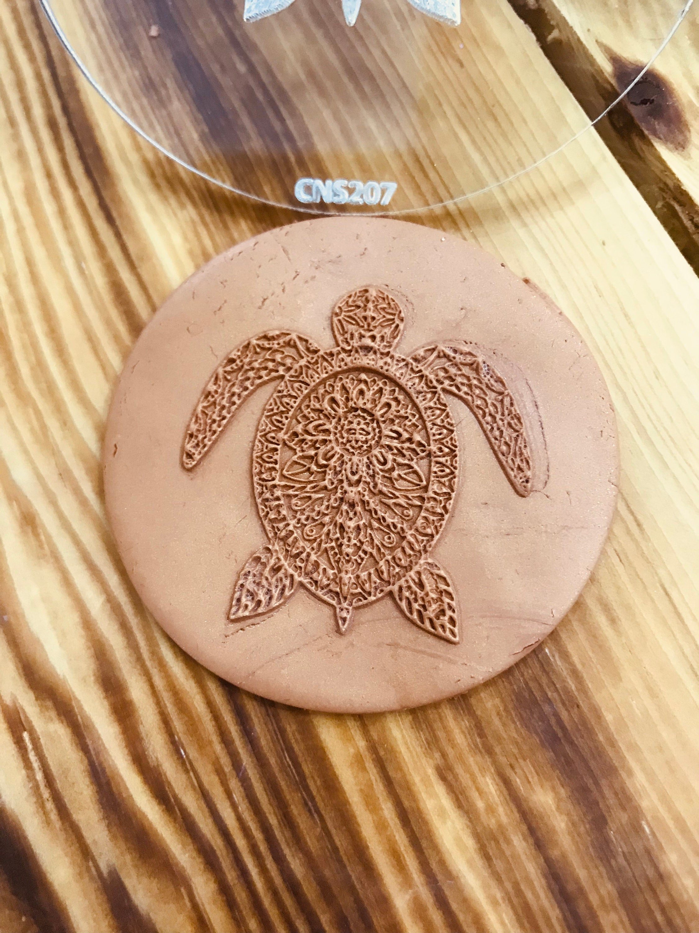 Mandala Turtle Pattern Texture Mat, Debossing Stamp, Acrylic clay texture tool, Texture Sheet,Ceramic Supplies, Texture Plate