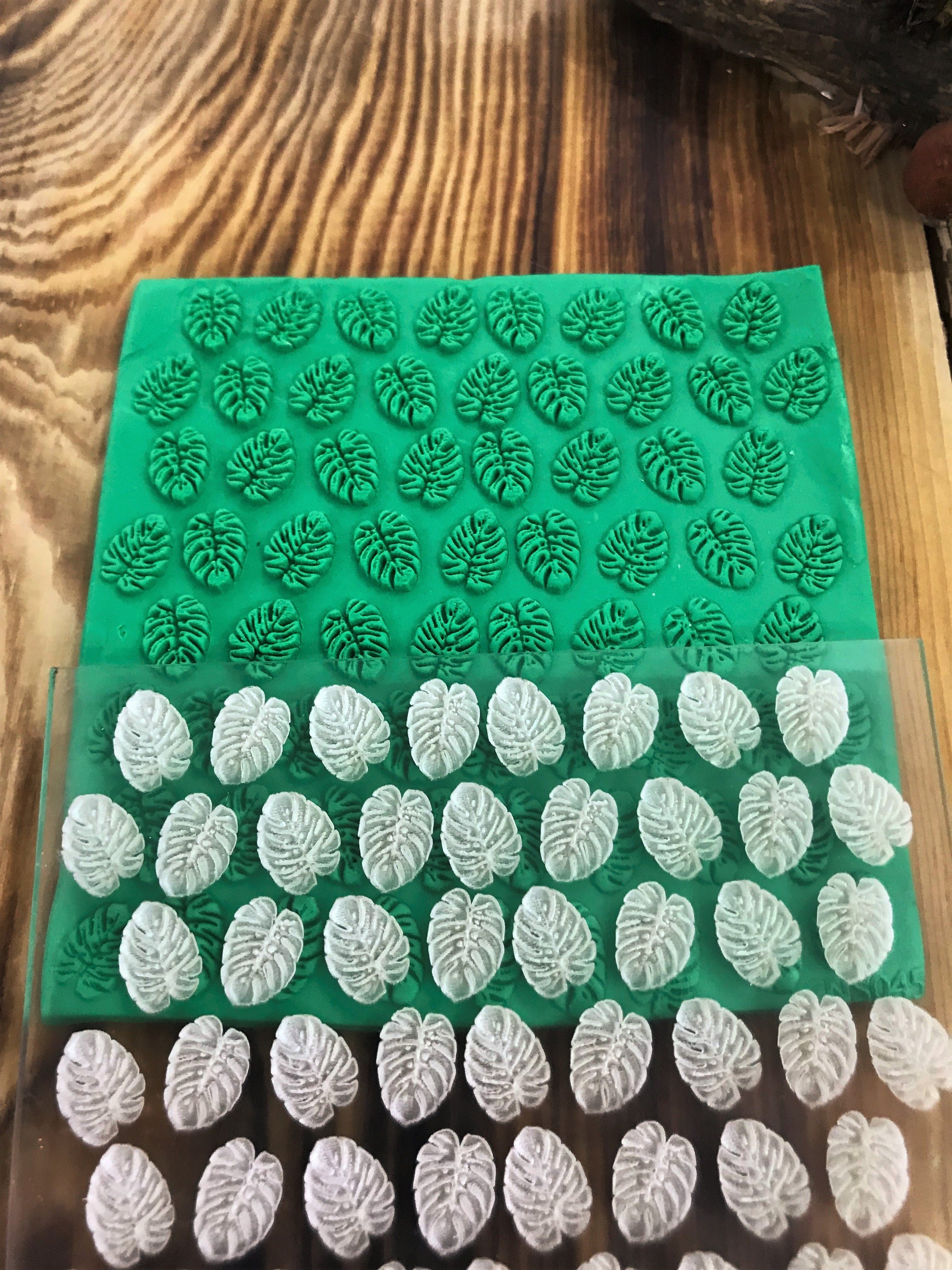 Palm Leaf Texture Mat, Polymer Clay Impression Mat, Acrylic Ceramic texture tool, Polymer Clay Earring Tool