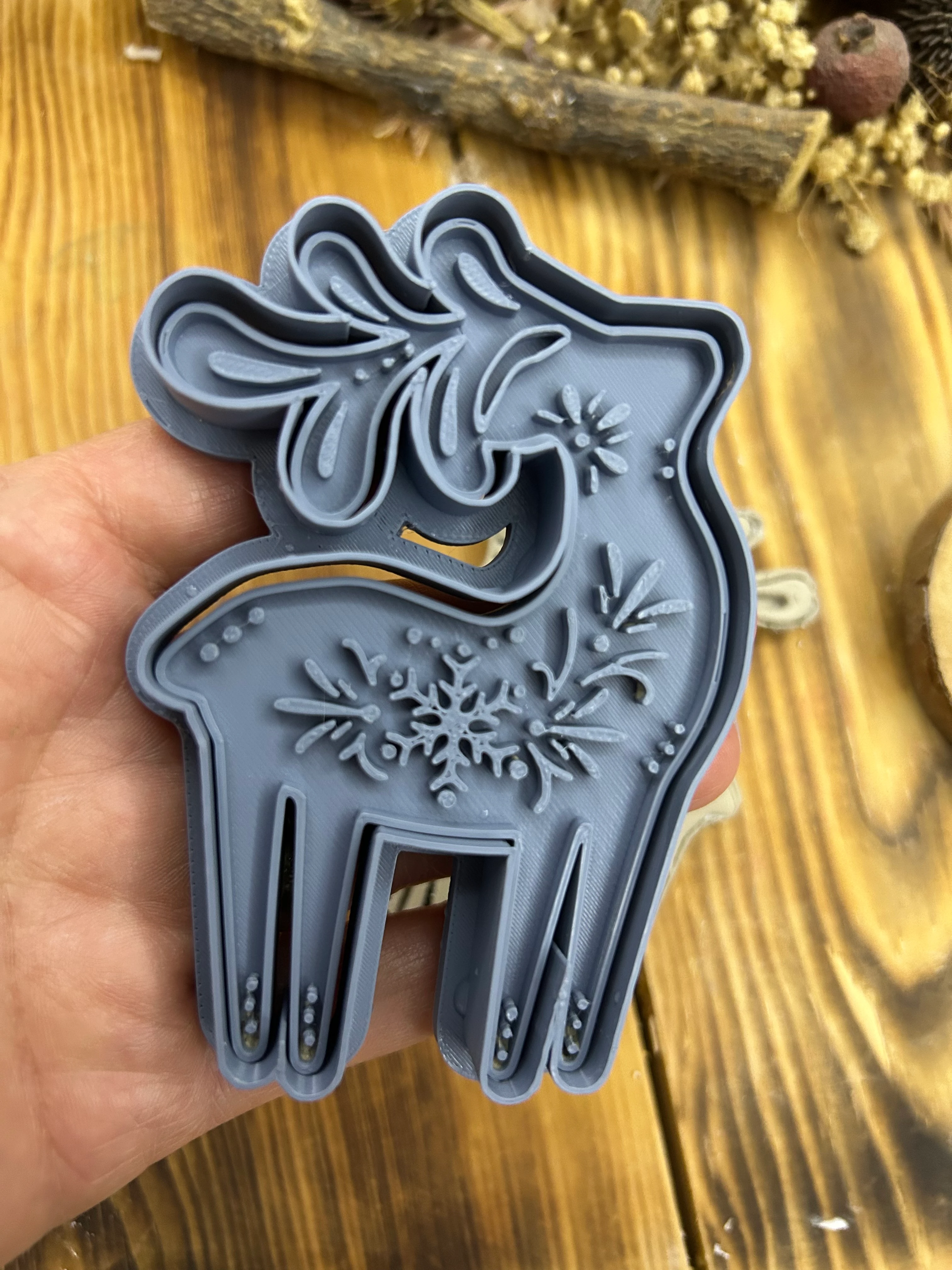 Reindeer Clay Stamp & Cutter Set – Christmas Ornament Maker | 9 cm (3.54 in)