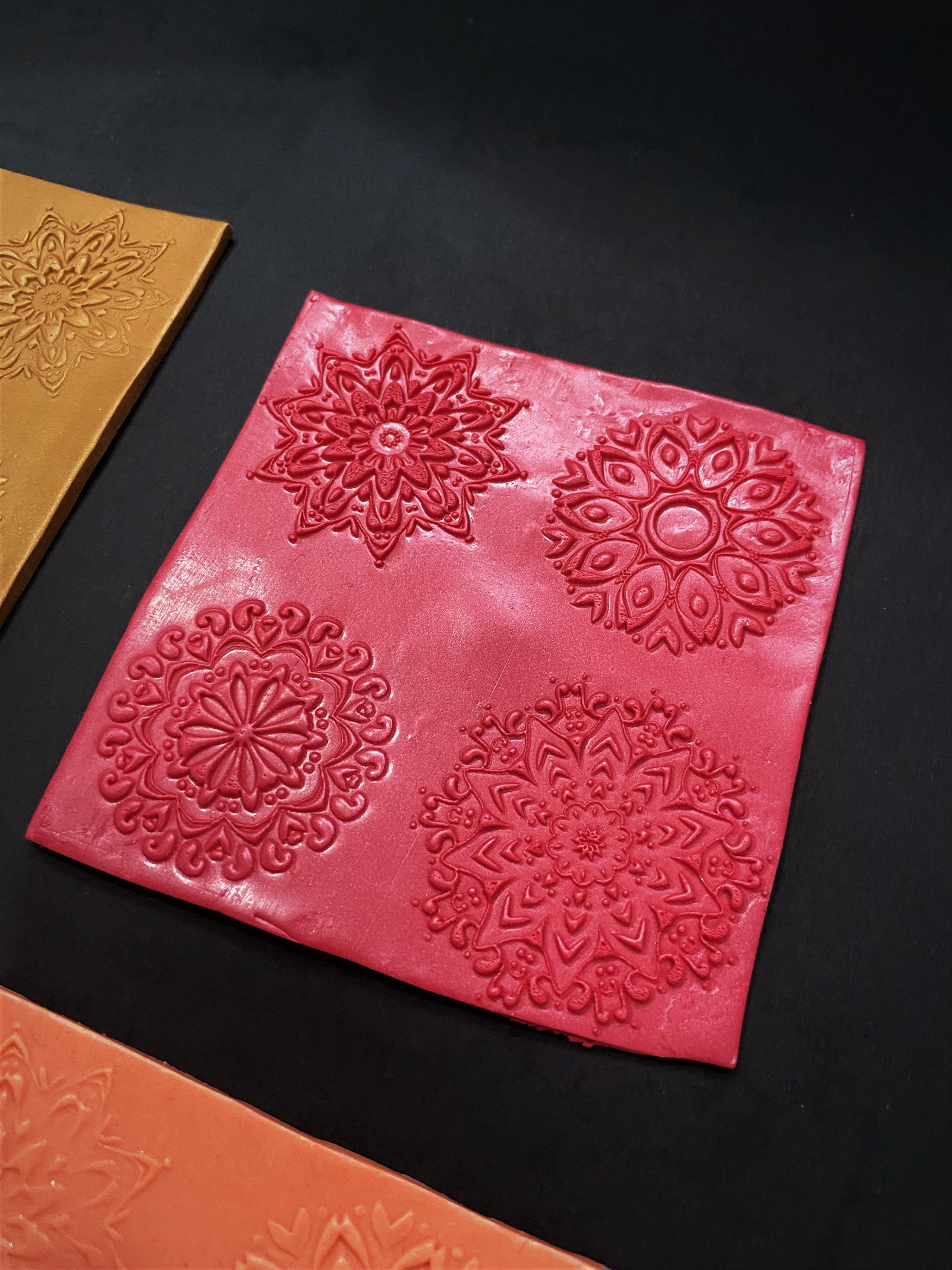 Mandala Texture Mat for Polymer Clay, Texture Sheet, Acrylic clay tool, Mandala Pattern, Ceramic Tools, Texture Plate, Polymer Clay Tool