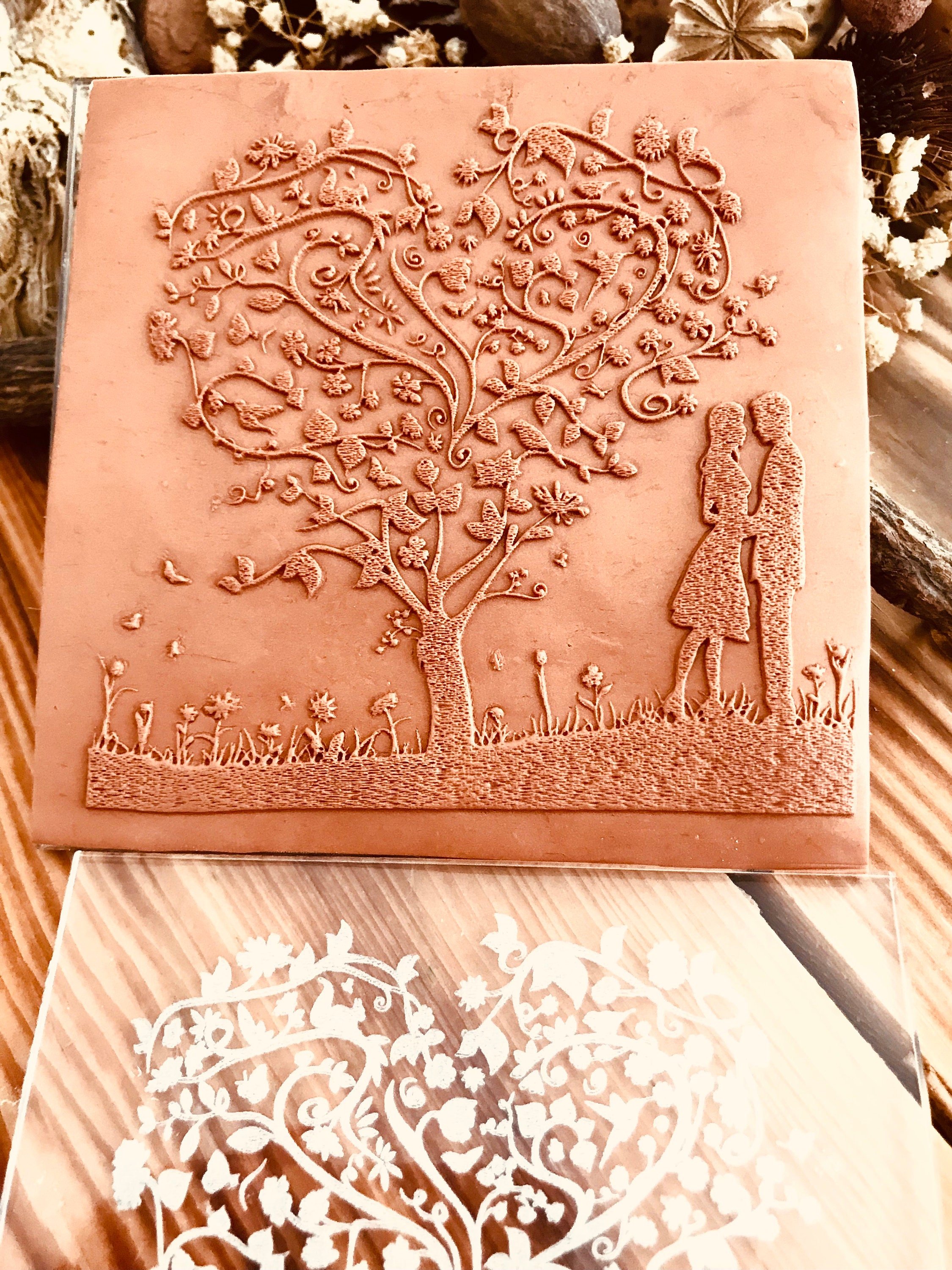 Valentine, Wedding, Bride Acrylic Embossing Stamp For Polymer Clay, Ceramic ,Fondant  Cookie Embosser, Cookie Stamp, Acrylic texture tool