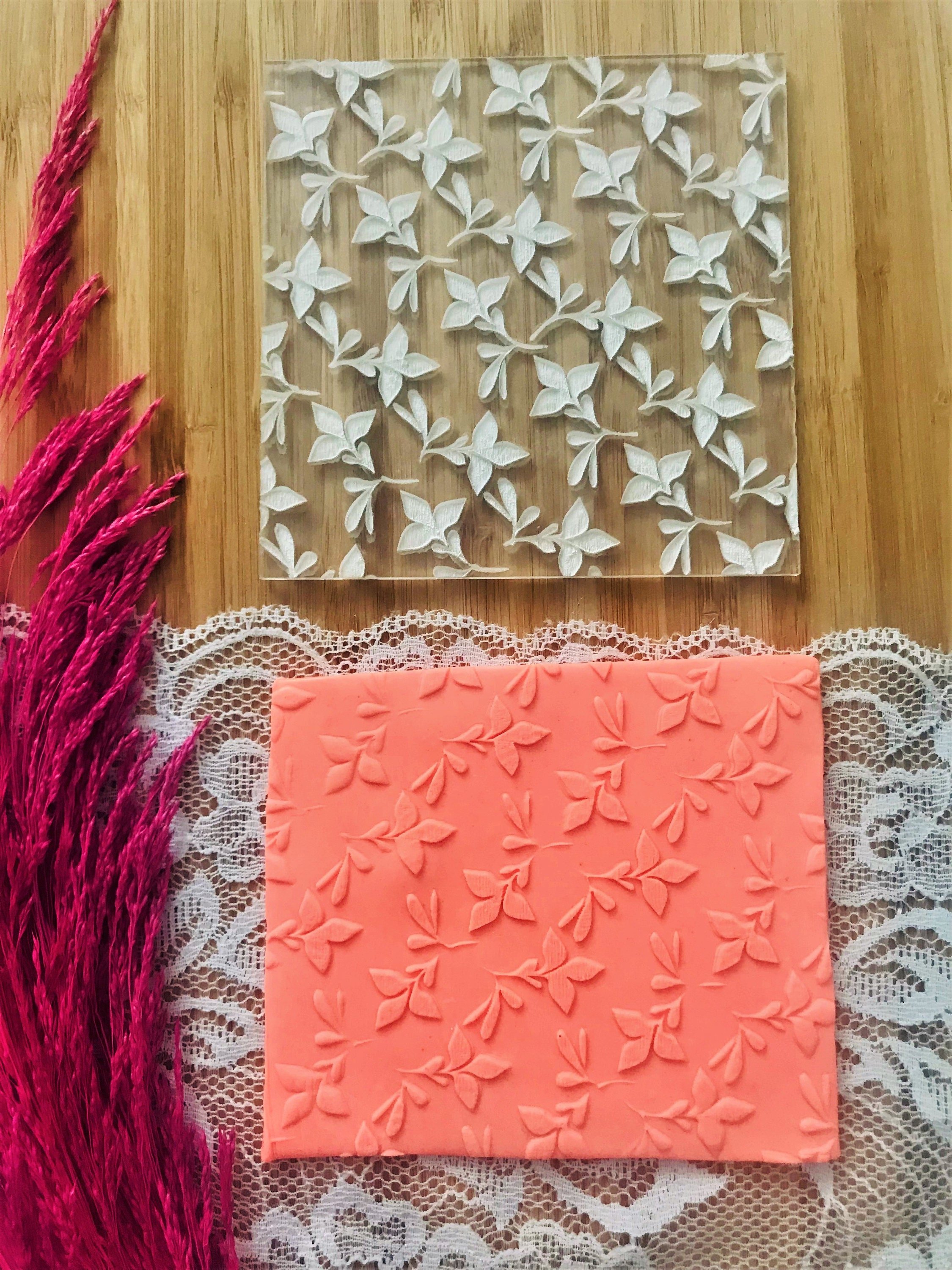 Texture Mat, Polymer Clay Embosser Stamp, Acrylic tool, Texture Sheet, Leaf Pattern, Ceramic Earring Supplies