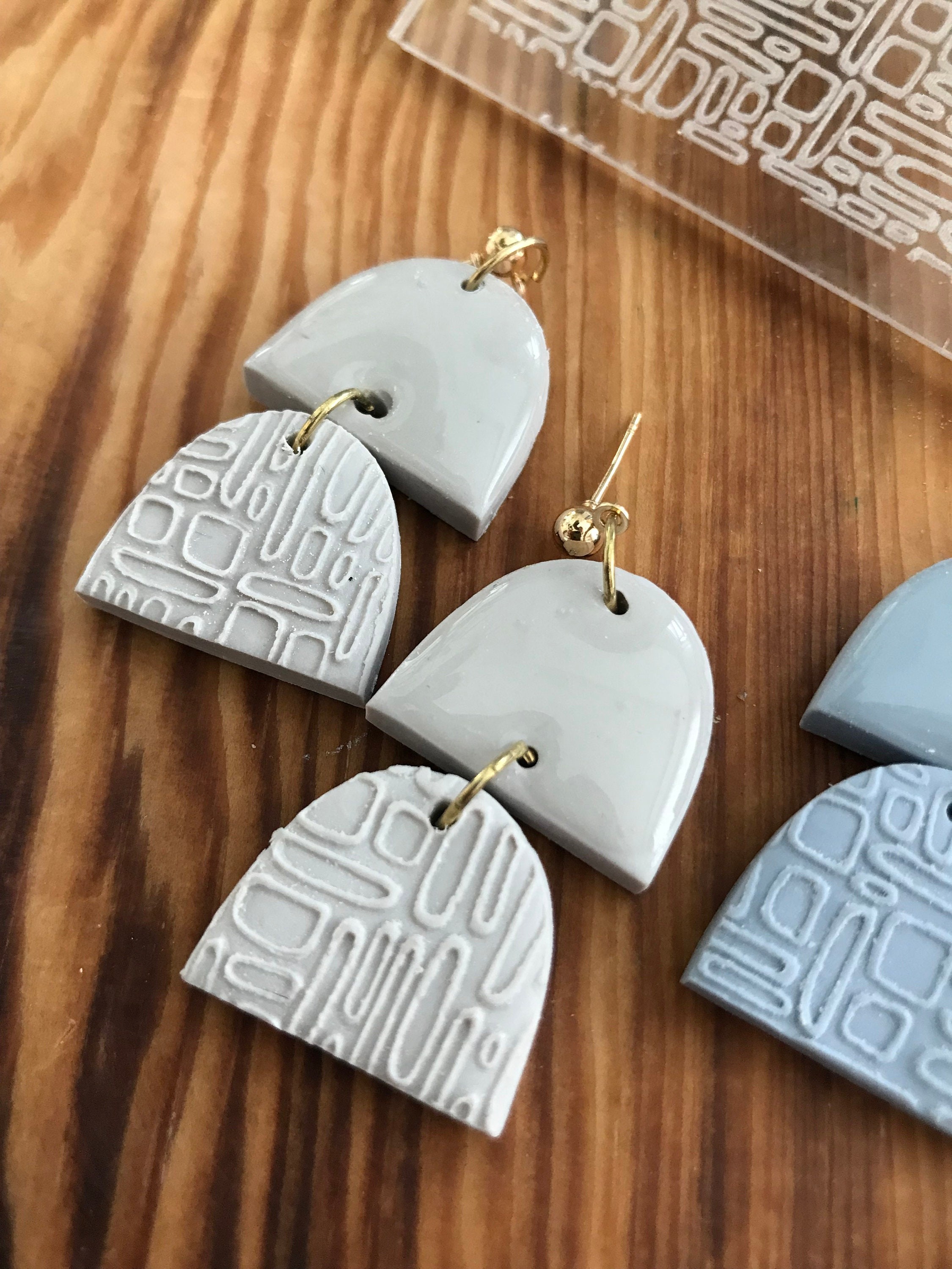 Micro Rectangle Acrylic Embossing Stamp For Polymer Clay, Ceramic Stamp, Fondant Stamp, Cookie Embosser, Cookie Stamp, Acrylic texture tool