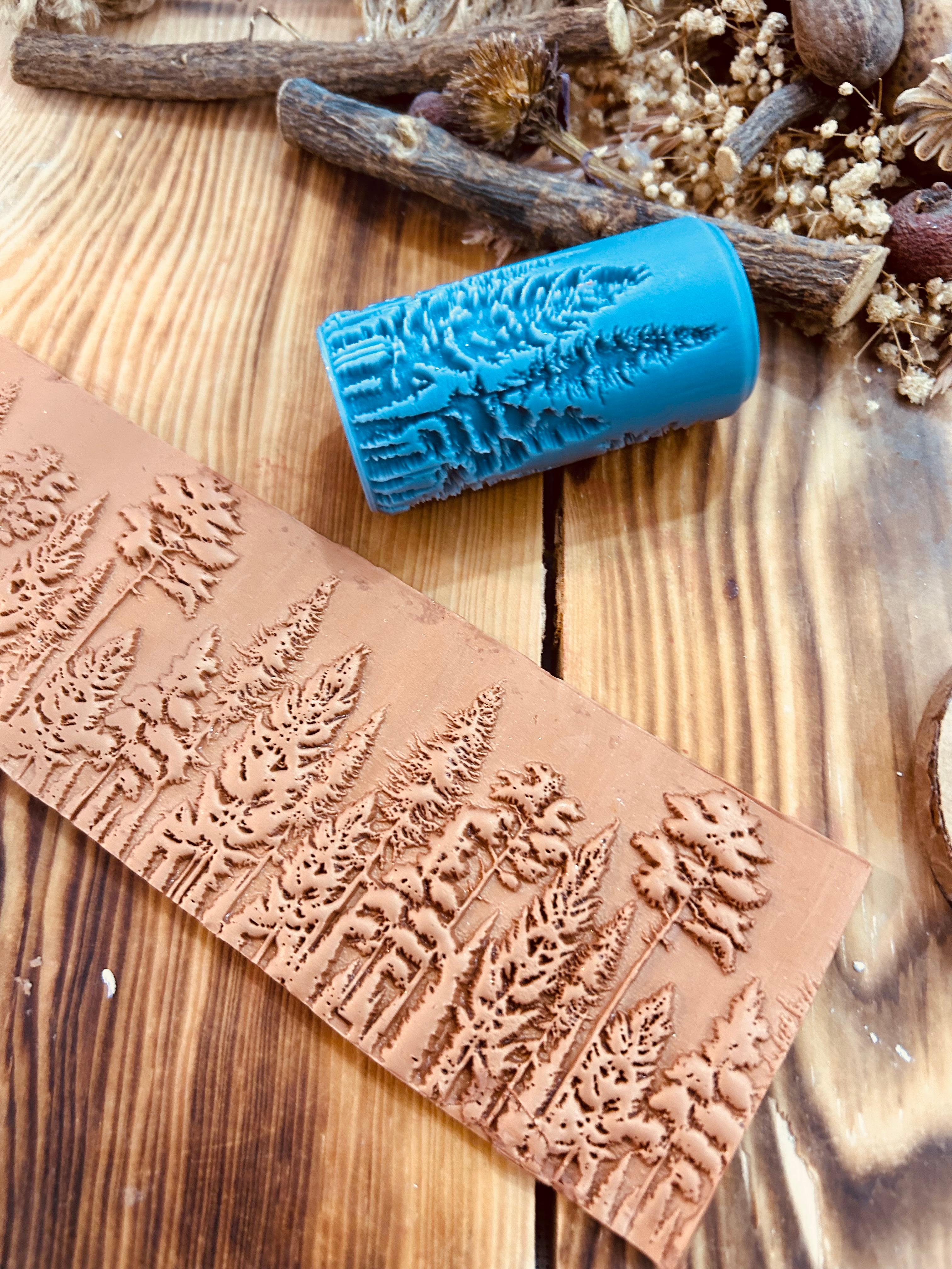 Forest Patterned 7cm High Roller, Embossing Texture Roller, DIY tool, Polymer Clay, Ceramic, Sugar Dough