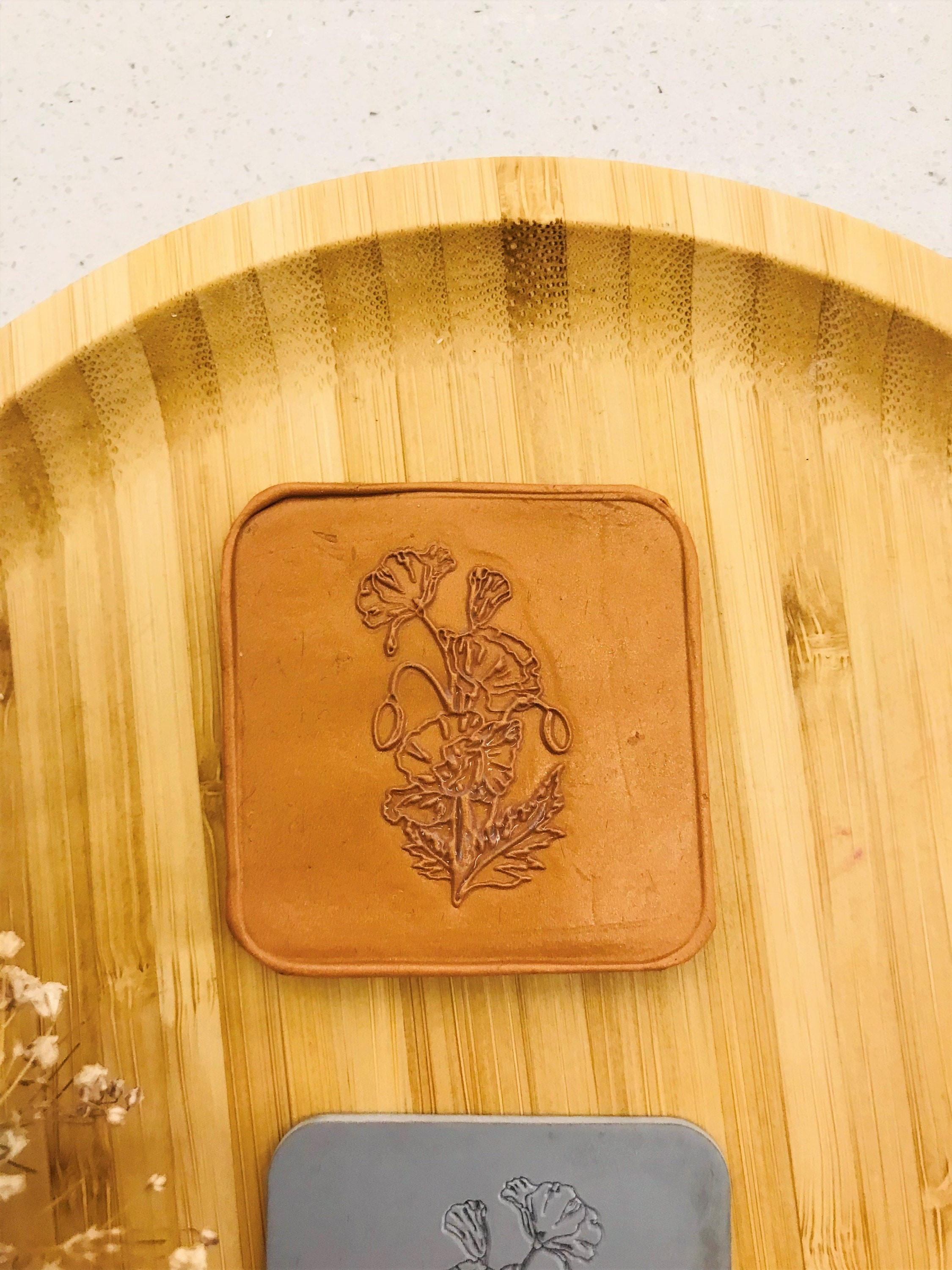 Lily Flower Rubber Texture Mat⎥Polymer Clay Tools⎥Earring Making⎥Hand Roller⎥Clay Texture Tool⎥Jewellery Tools