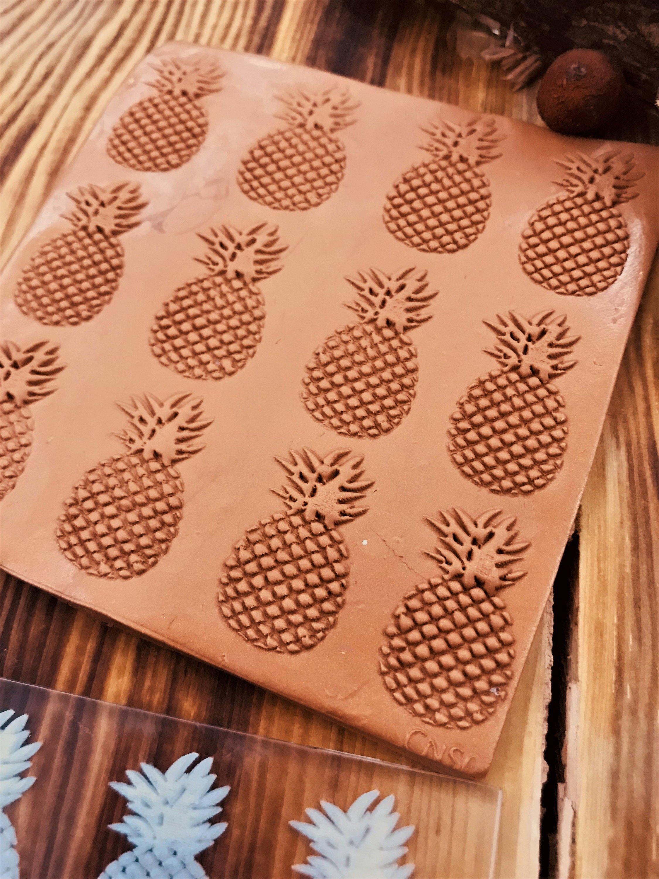 Pineapple Acrylic Texture Stamp, Polymer Clay Debossing Stamp, Clay Tool, Texture Sheet, Pottery Tools, Ceramic Supplies, Texture Plate