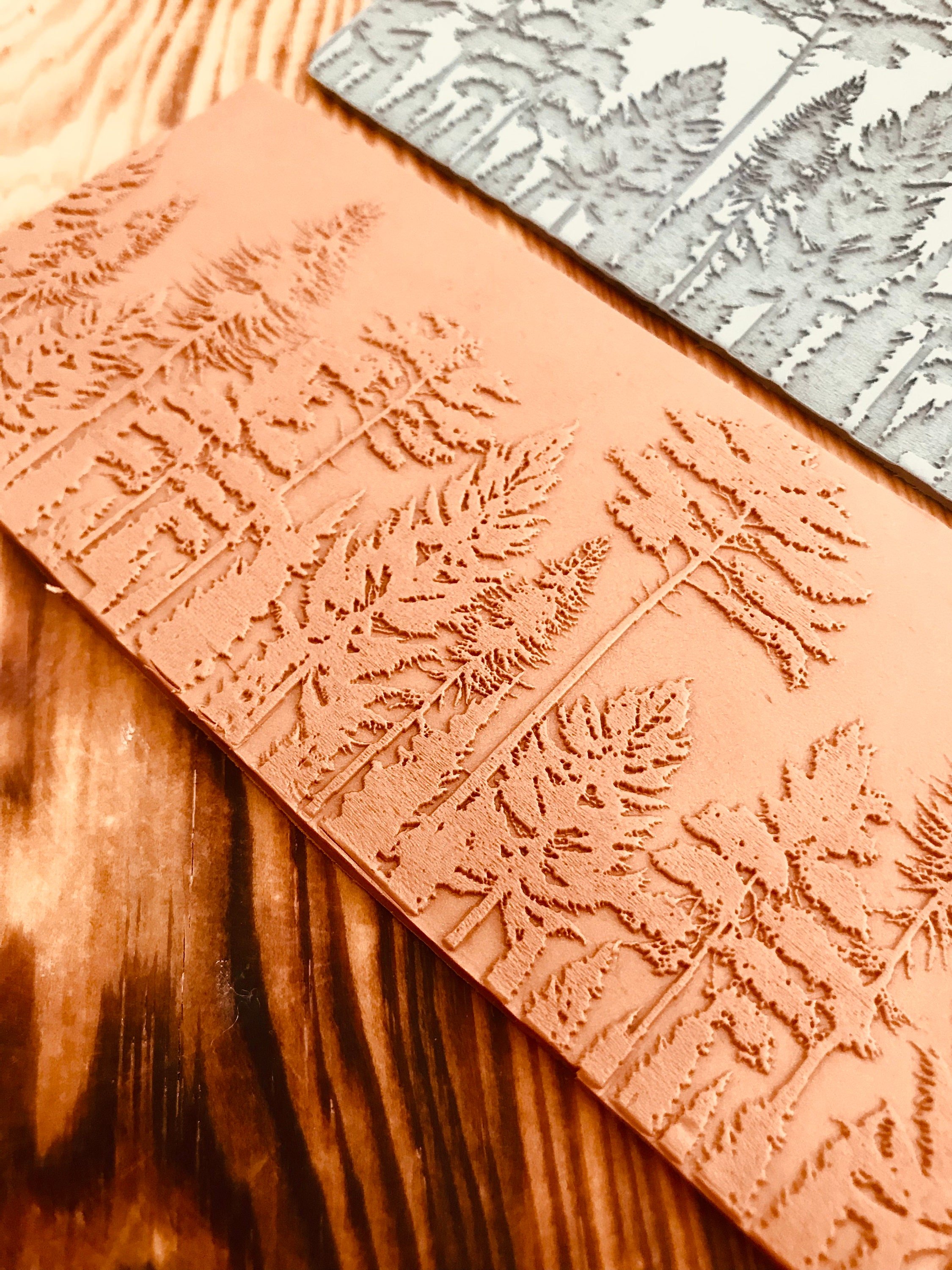 Forest Landscape Rubber Texture Mat – 7x14.5cm Clay Texture Sheet | Nature Pattern Stamp for Polymer Clay, Air Dry Clay, Jewellery & Mug Designs