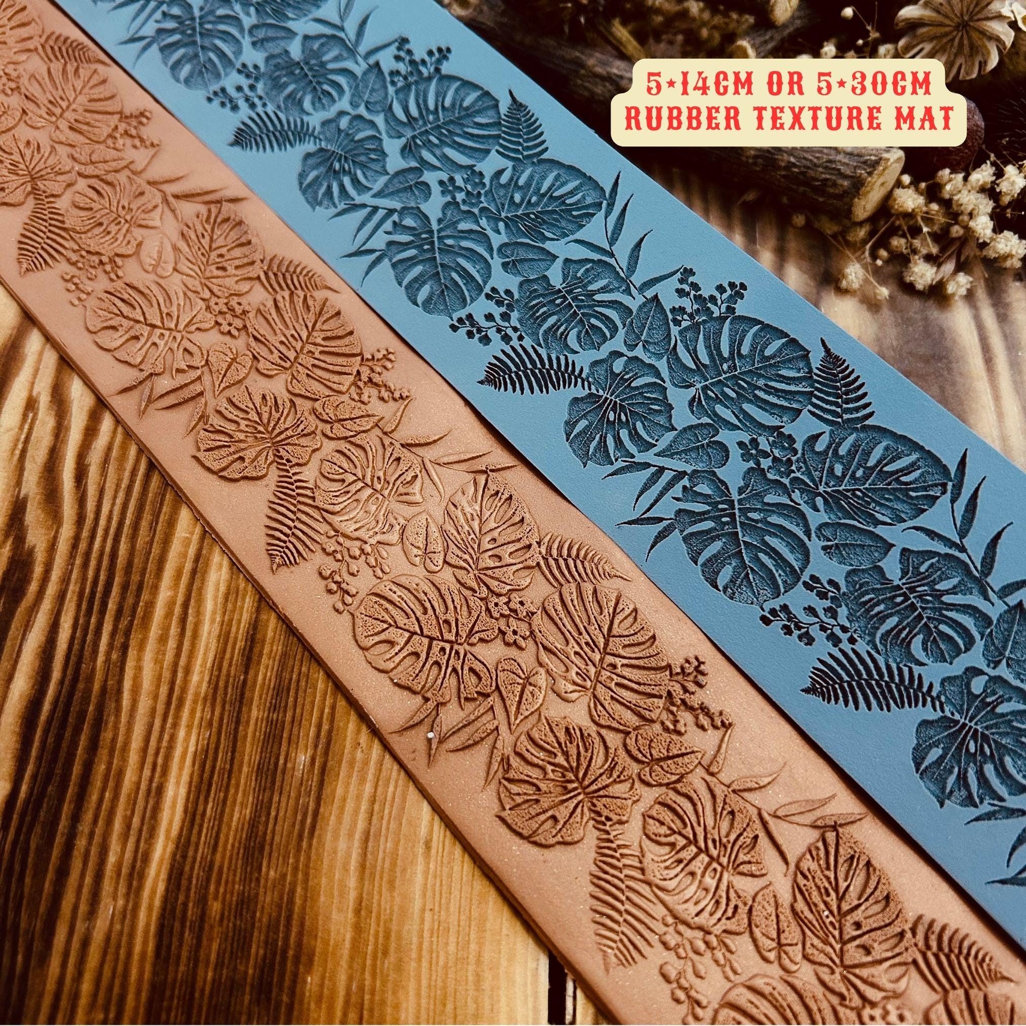 NEW Monstera Leaves Border Rubber Texture Mat for Polymer Clay, Air Dry Clay5*14cm or 5*30cm Seamless Pattern⎥Jewellery Tools For Metal Clay