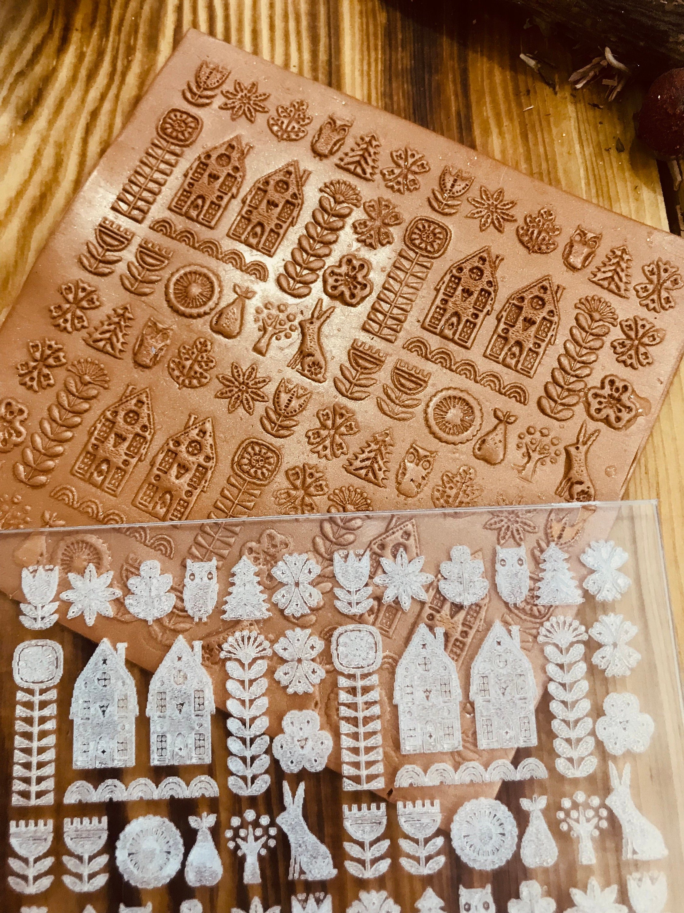 Ornamental Acrylic or Rubber Embossing Stamp For Polymer Clay, Ceramic ,Fondant Stamp, Cookie Embosser, Cookie Stamp, Acrylic texture tool