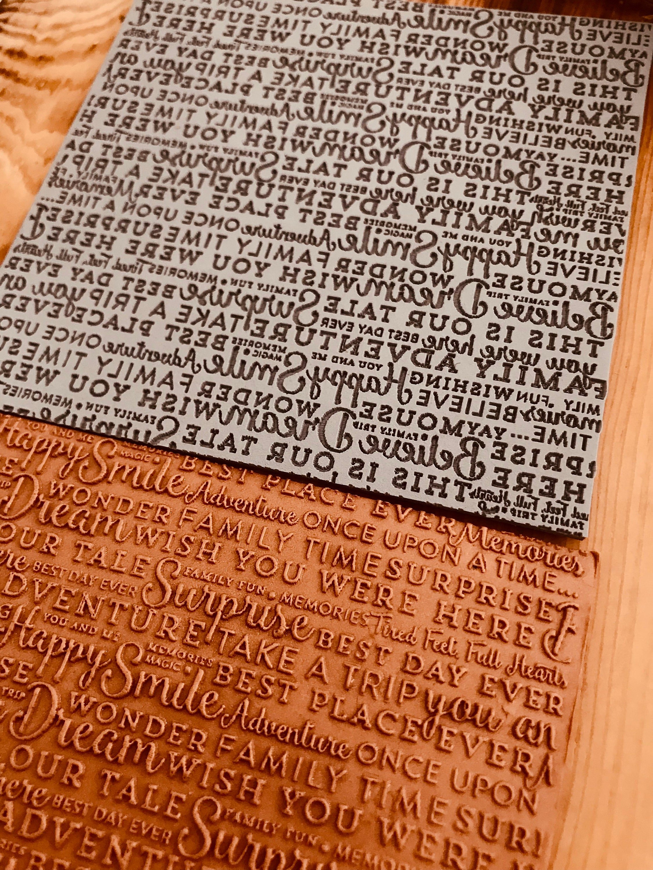 Happy Quotes Pattern Rubber Texture Mat 10*10Cm⎥Polymer Clay Tools⎥Earring Making⎥Hand Roller⎥Clay Texture Tool⎥Jewellery Tools