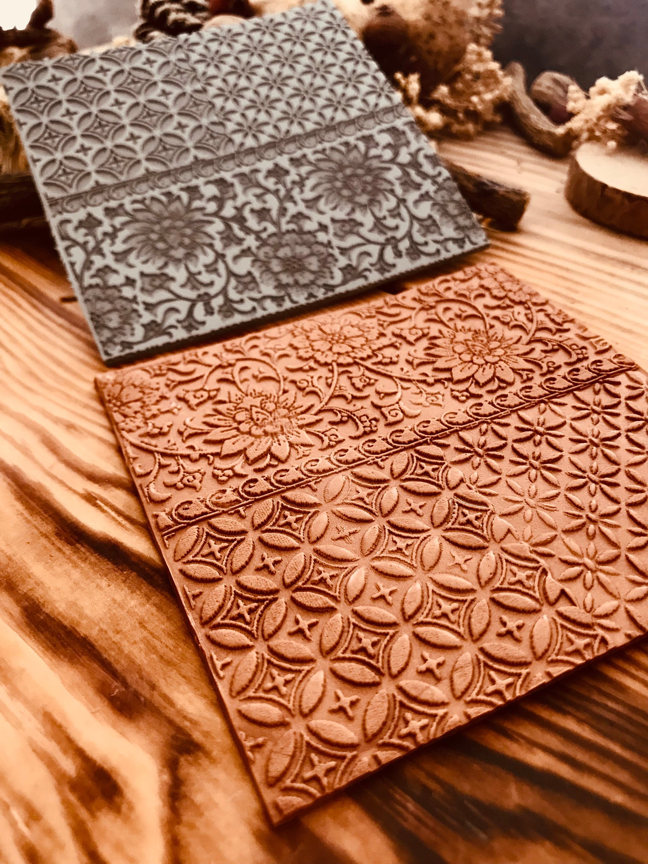 Spanish Tile Pattern Rubber Texture Mat 10*10Cm⎥Polymer Clay Tools⎥Earring Making⎥Hand Roller⎥Clay Texture Tool⎥Jewellery Tools