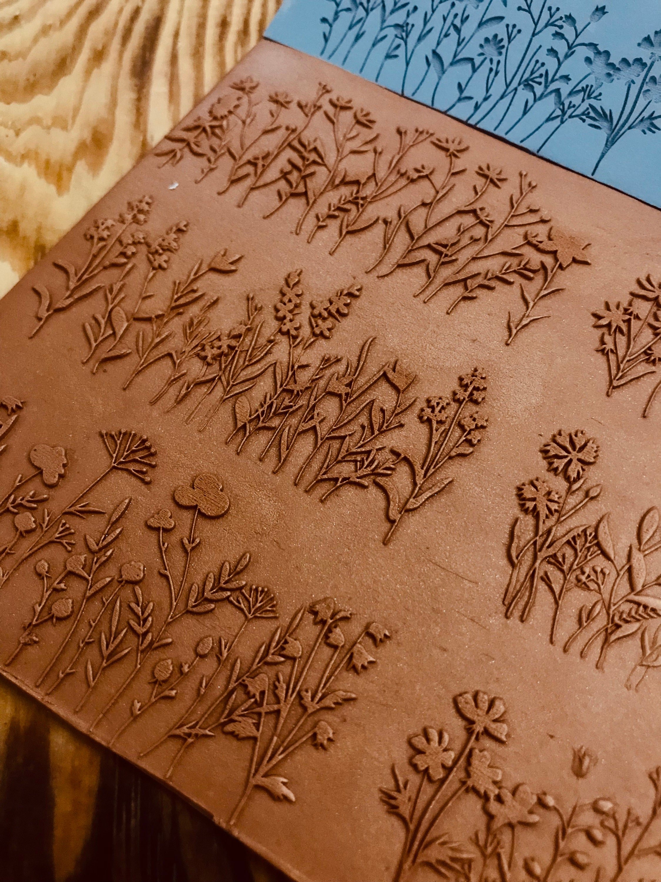 🌿 6-Piece Floral Meadow Rubber Texture Mat – Perfect for Polymer Clay & Ceramics! 🌿