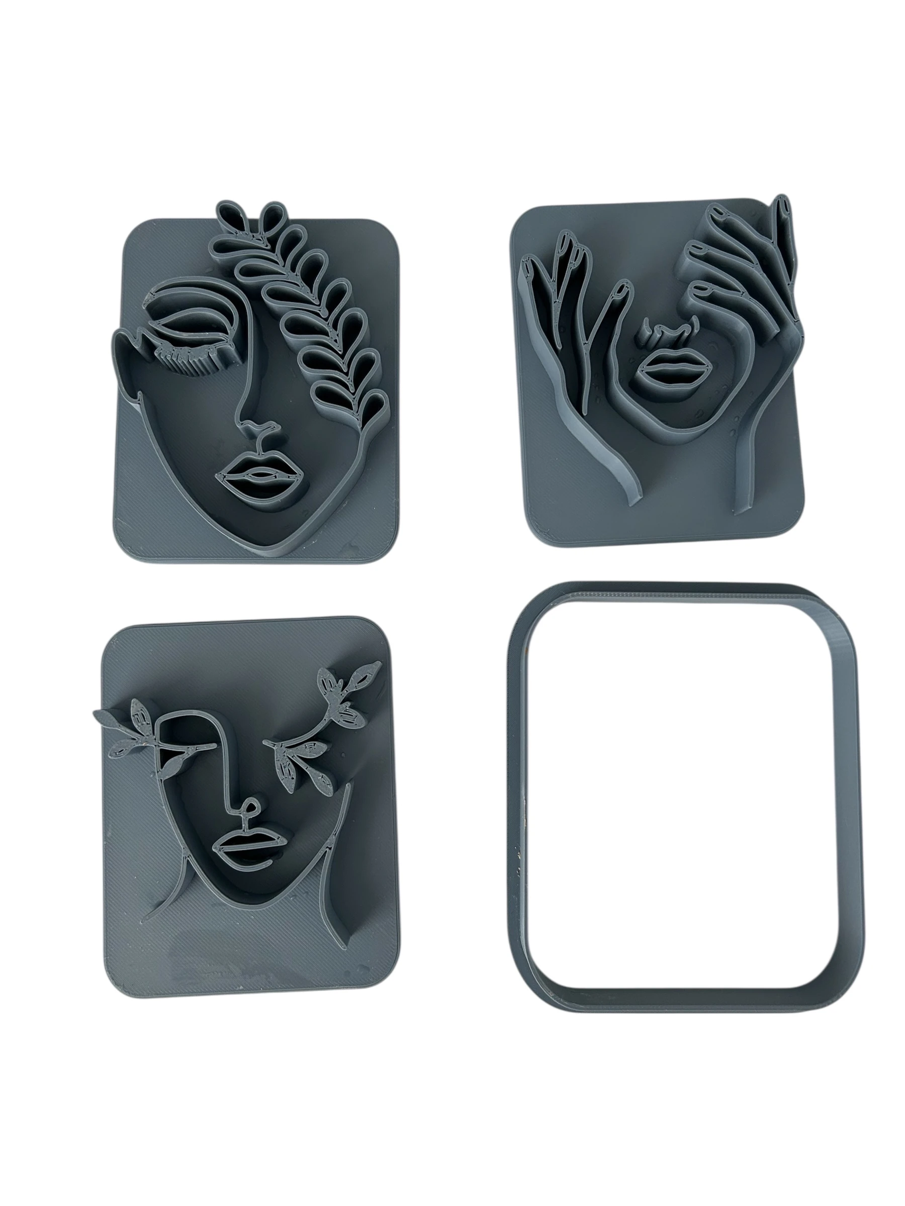 Çiçek Desenli Yüz Kil Damga ve Kesici Seti: Hava ile Kuruyan Kil ve Seramik Sanatı İçin