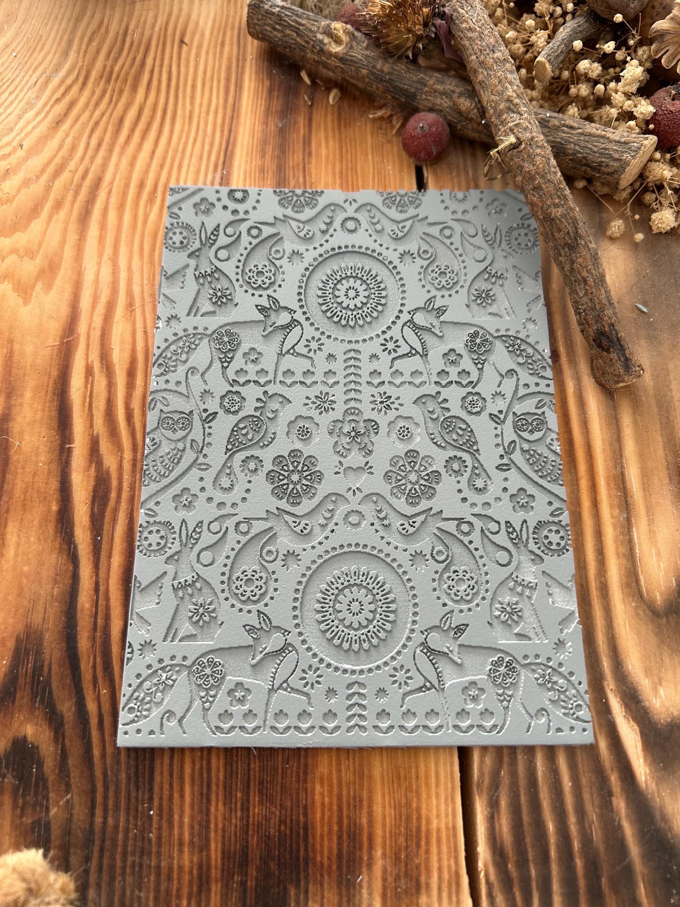 Christmas Nordic Ornament Rubber Texture Mat – 10 x 14 cm for Polymer Clay, Soap, Metal Clay & More