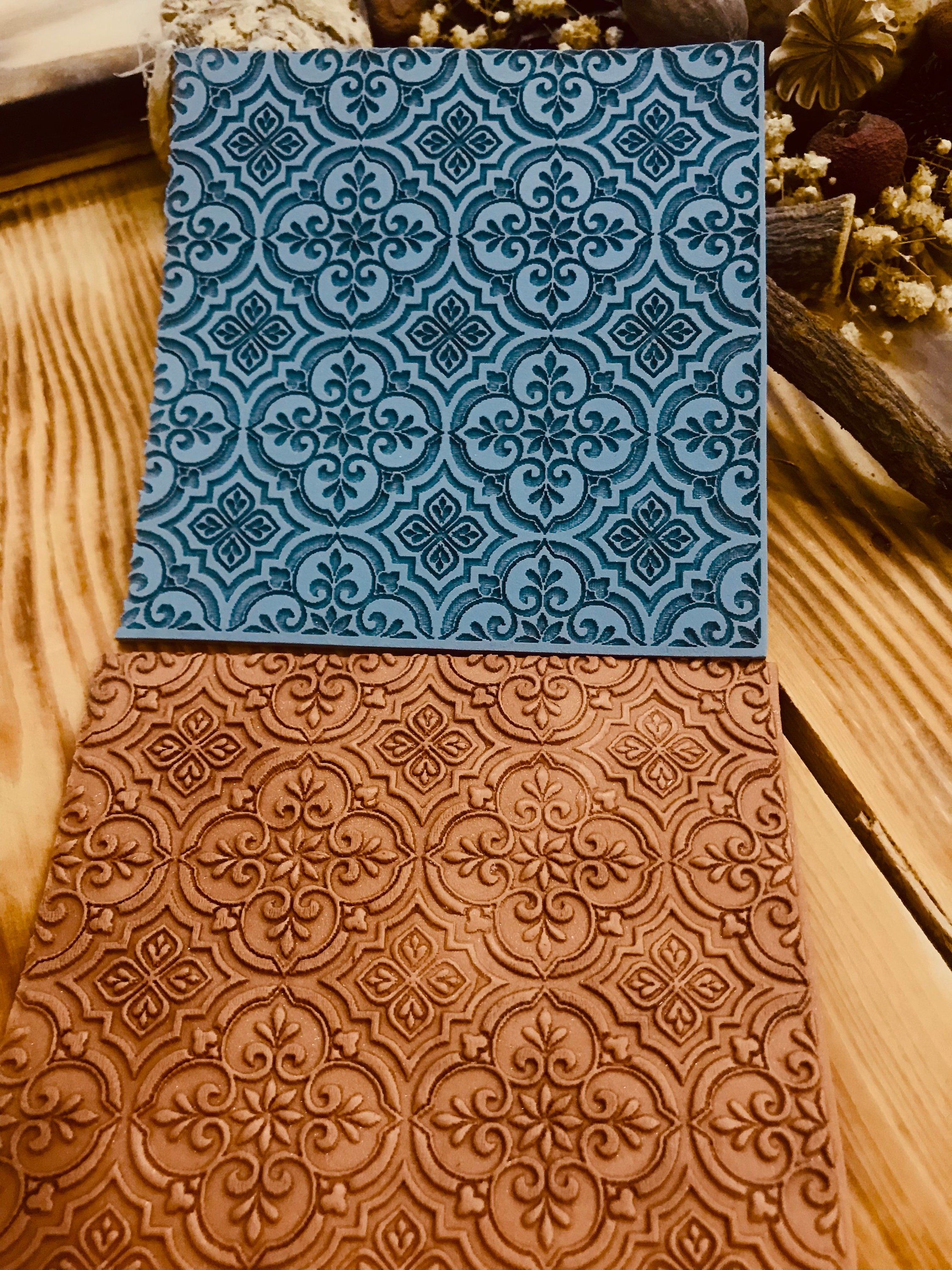 Art Deco Rubber Texture Mat – Clay Stamp & Embosser | Polymer Clay, Fondant, Cookies | Fimo, Sculpey, Cernit