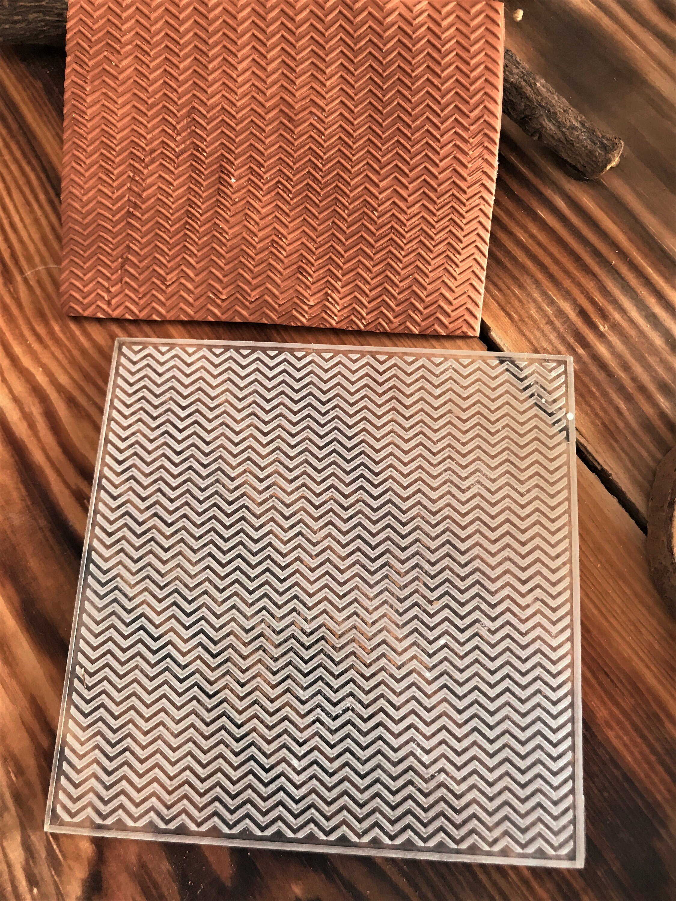 Zigzag Pattern Texture Mat, Embosser Stamp, Acrylic Clay Texture Sheet Deco, Lace Pattern, Ceramic Earring Supplies
