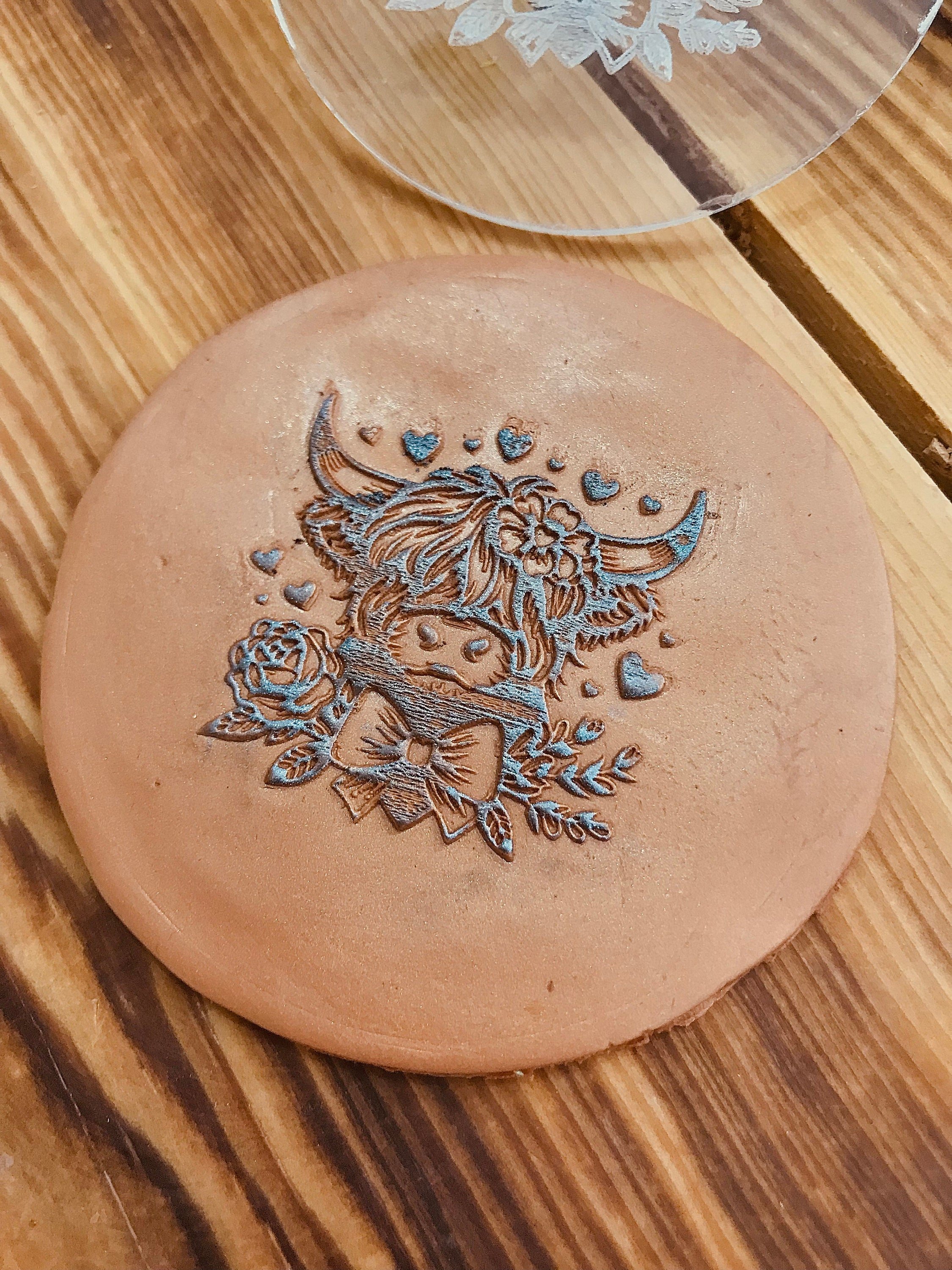Baby Cow Pattern Texture Mat – Debossing Stamp for Acrylic Clay, Ceramic, and Polymer Clay | Texture Plate & Craft Tool