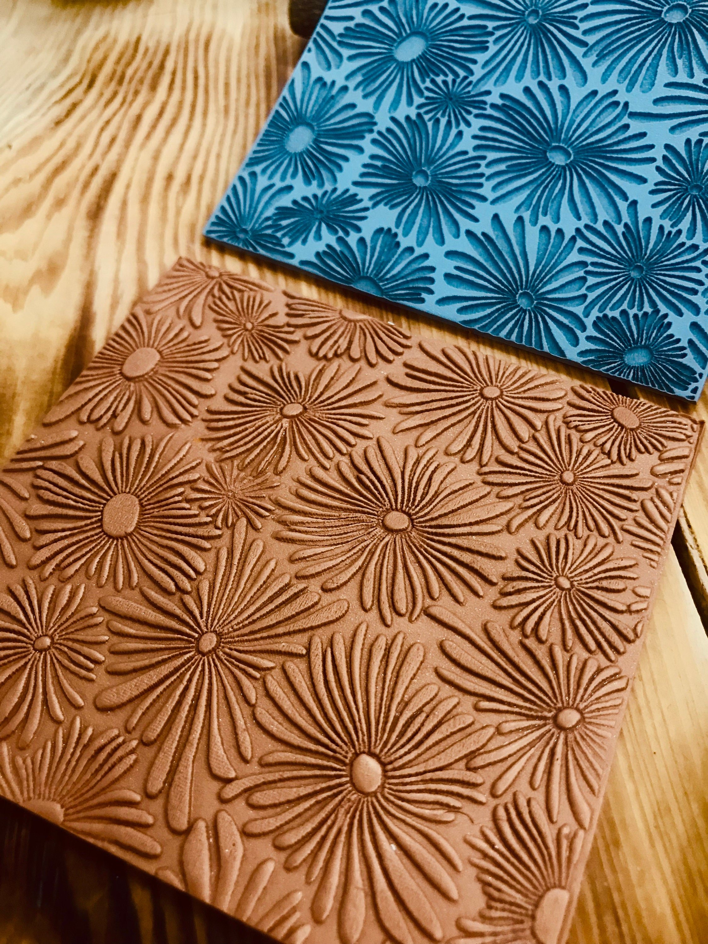Floral Splash Pattern Rubber Texture Mat 10*10Cm⎥Polymer Clay Tools⎥Earring Making⎥Hand Roller⎥Clay Texture Tool⎥Jewellery Tools