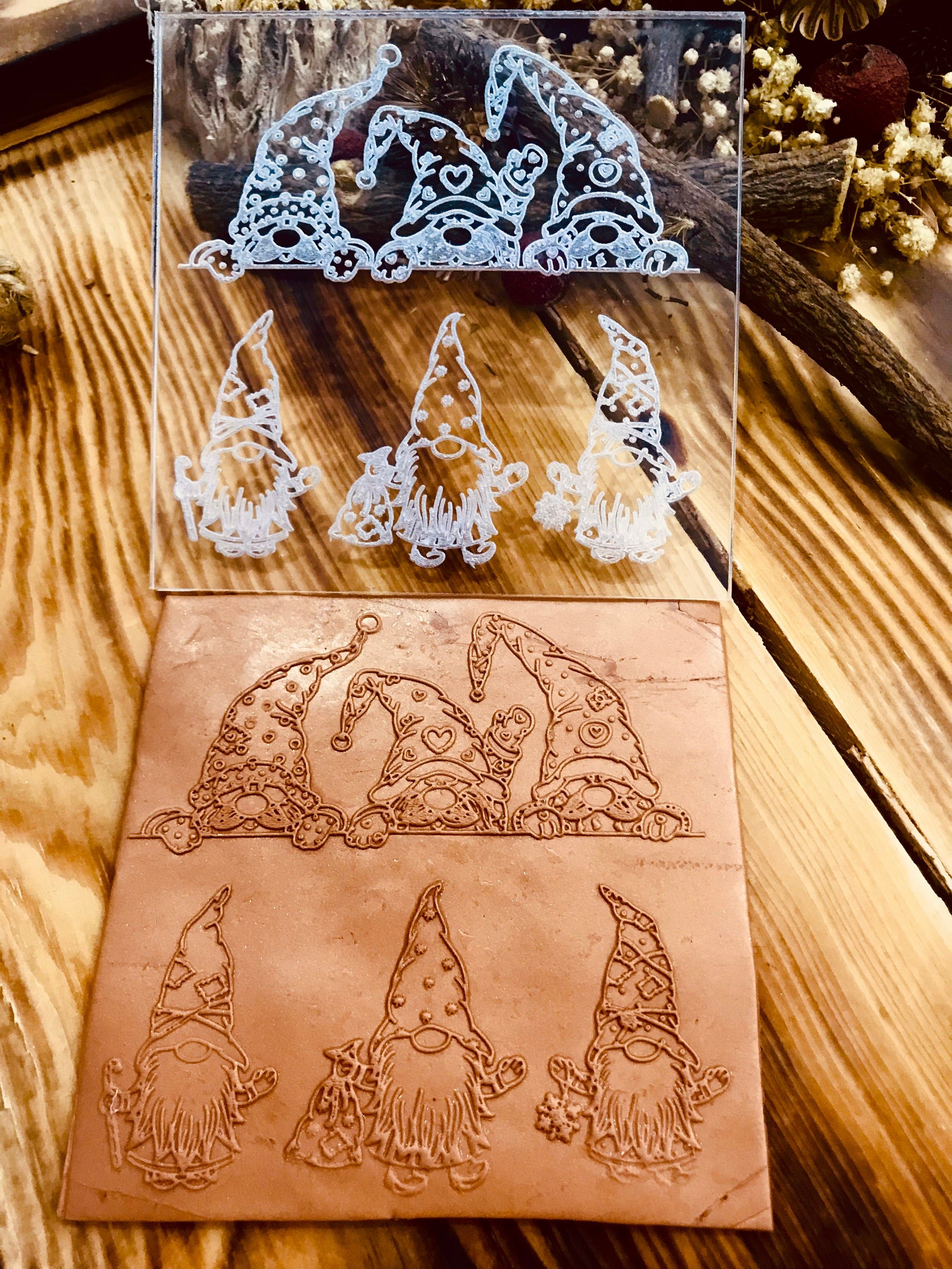 Gnome Pattern Polymer Clay And Fondant Stamp,Embossing Stamp For Polymer Clay, Ceramic , Fondant Stamp, Cookie Embosser, Stamp