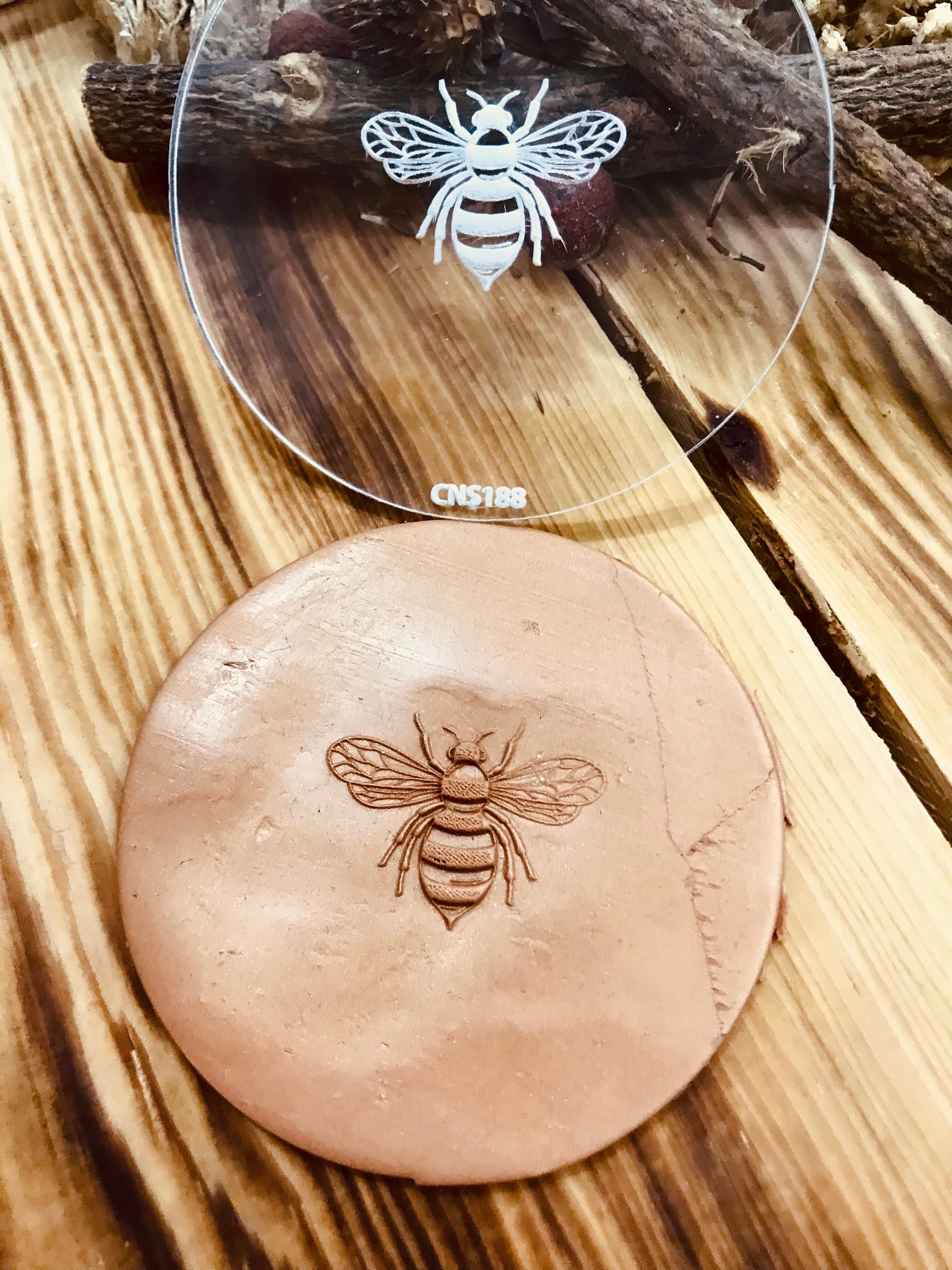 Honey Bee Pattern Texture Mat, Debossing Stamp, Acrylic clay texture tool, Texture Sheet,Ceramic Supplies, Texture Plate