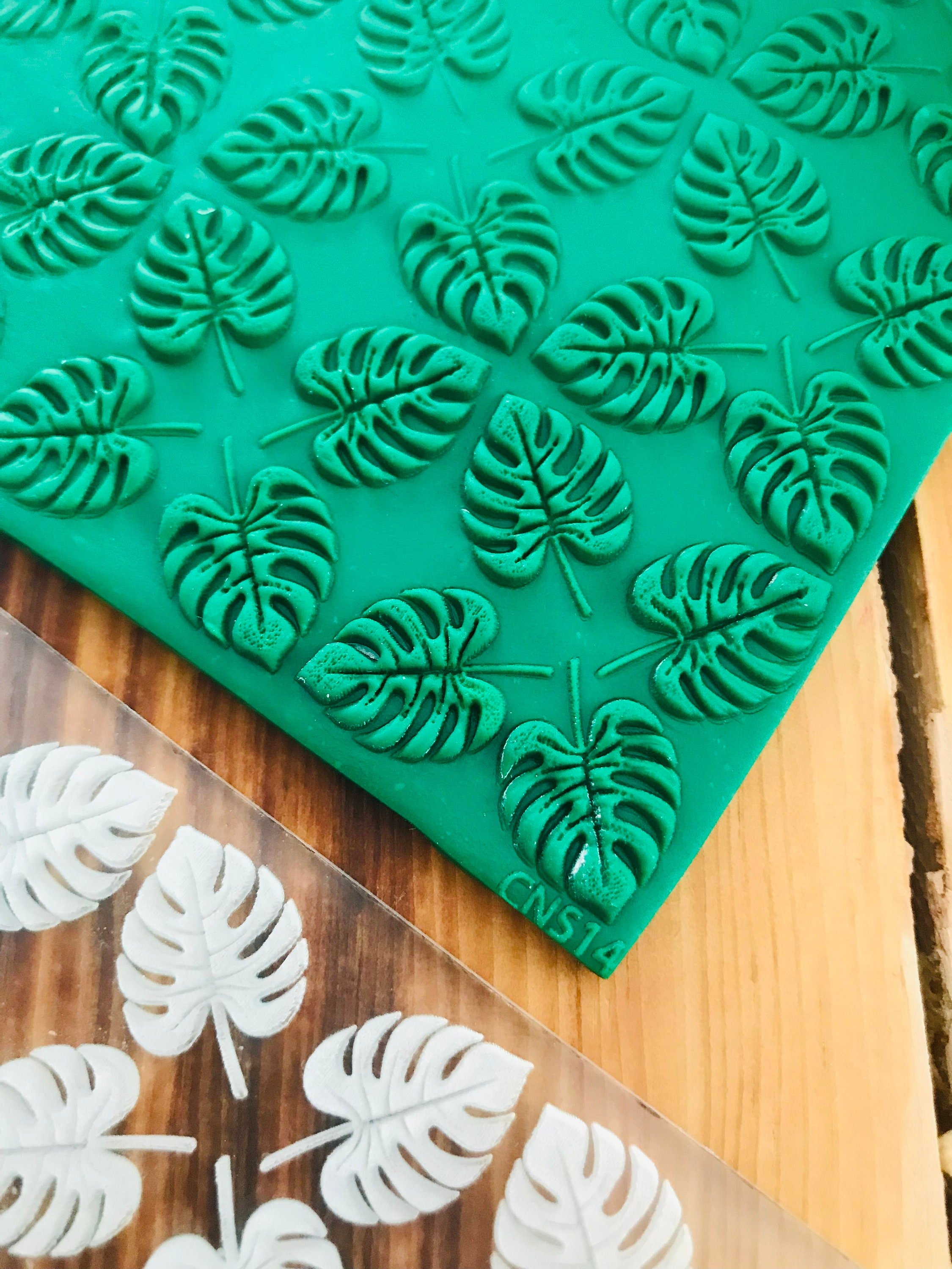 Leaf Texture Mat, Polymer Clay Debossing Stamp, Acrylic clay texture tool, Texture Sheet, Ceramic Earring Supplies, Fondant Leaves