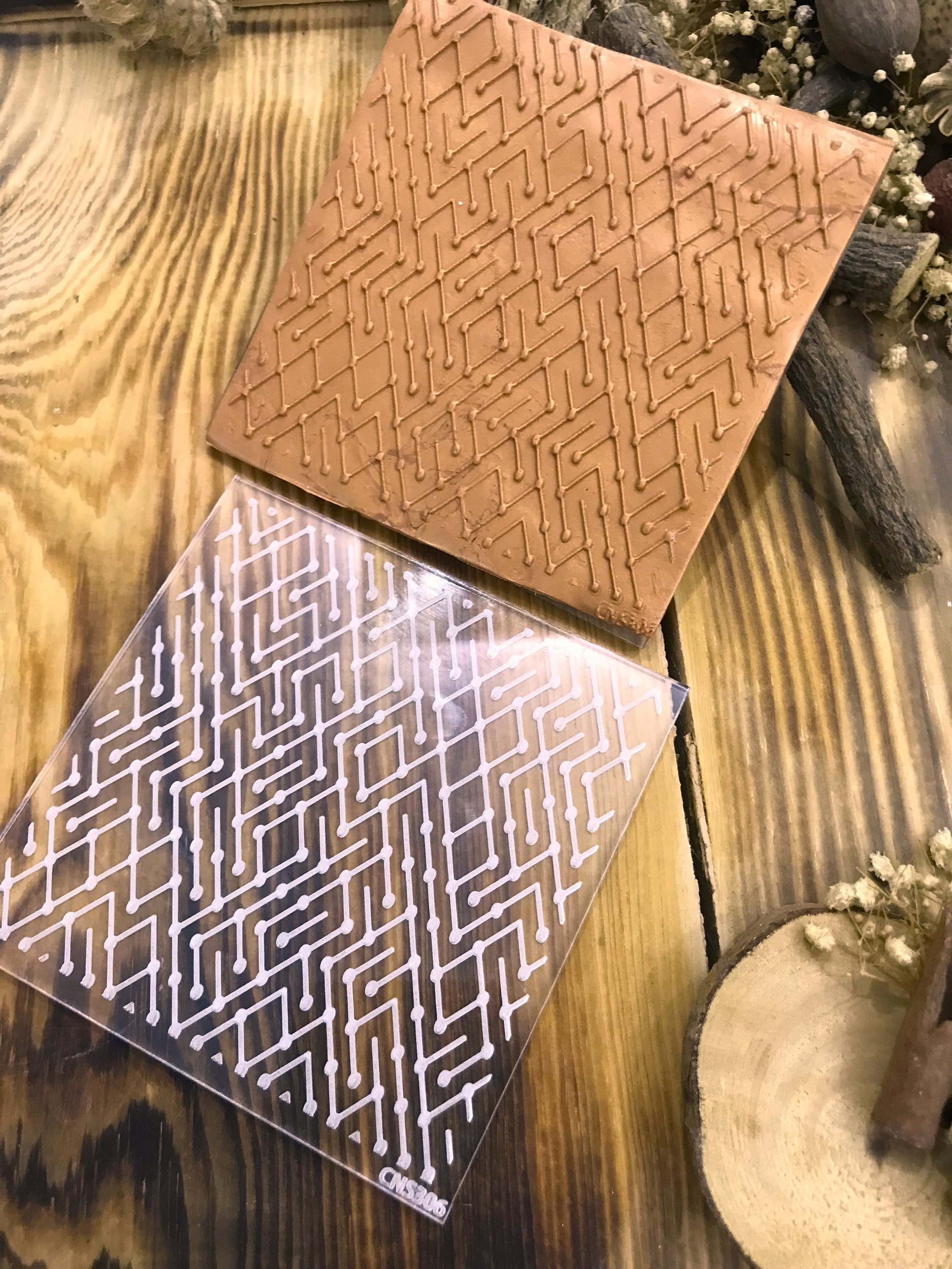 Electrical Patterned Rubber or Acrylic Texture Mat – Polymer Clay Stamp, Embossing Tool, Acrylic Texture Sheet, Plaque, Tile for Fimo, Sculpey, Cernit