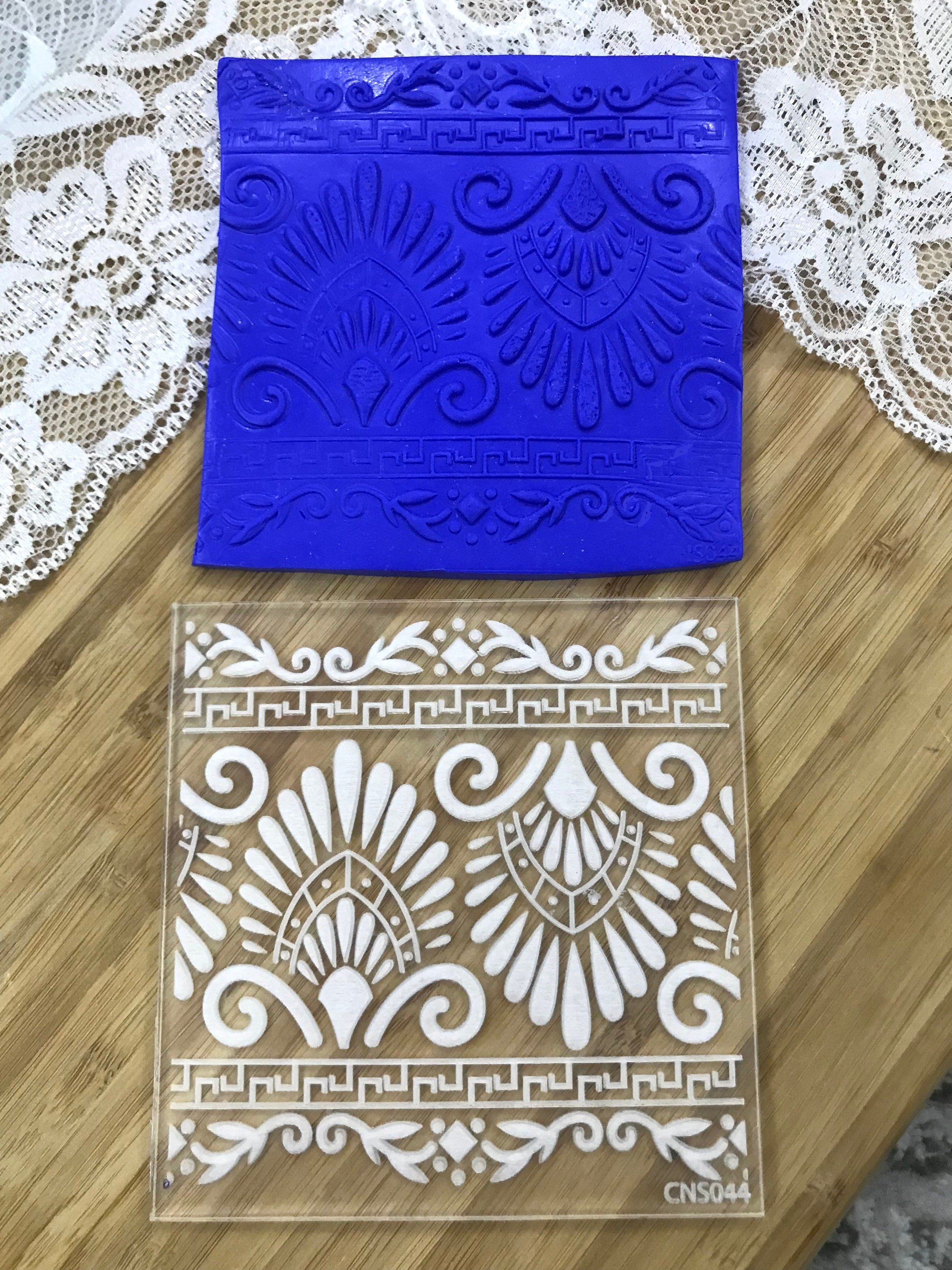 Spanish Tile Rubber or Acrylic Texture Mat – Polymer Clay Stamp, Embossing Tool, Acrylic Texture Sheet, Plaque, Tile for Fimo, Sculpey, Cernit