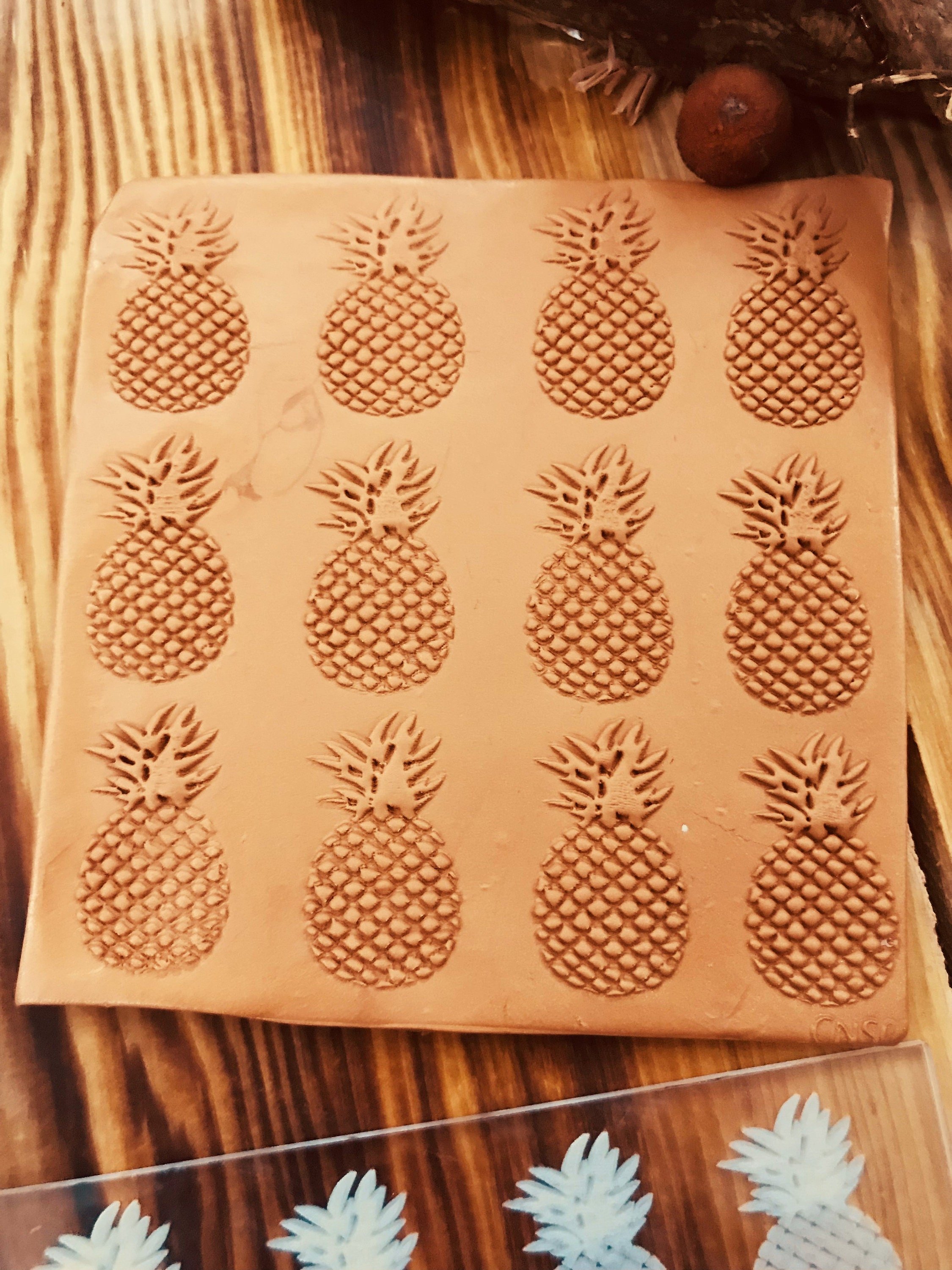 Pineapple Acrylic Texture Stamp, Polymer Clay Debossing Stamp, Clay Tool, Texture Sheet, Pottery Tools, Ceramic Supplies, Texture Plate