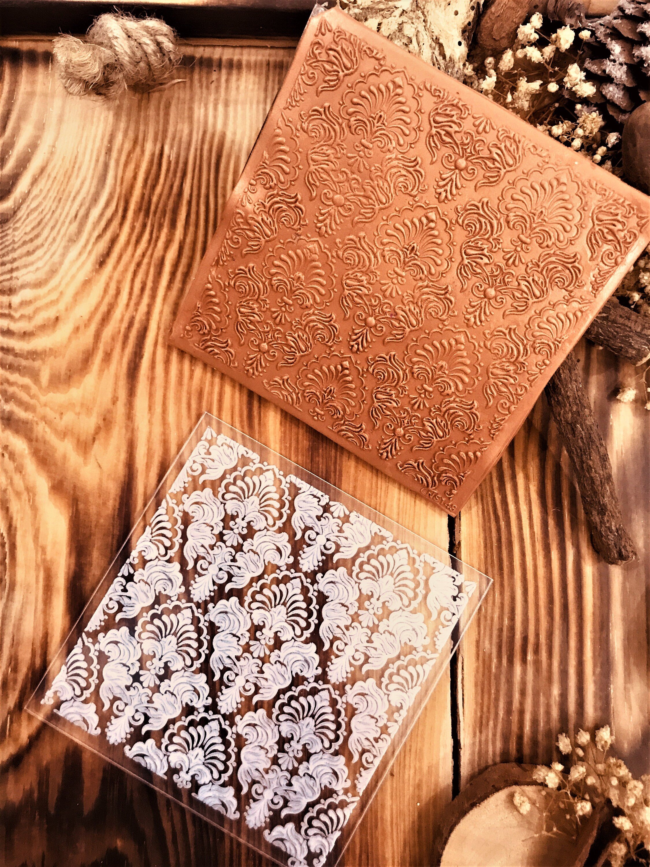 Vintage Pattern Texture Mat,Polymer Clay, Embossing Stamp, Acrylic Texture Sheet, Texture Plaque, Clay Texture Tile,Fimo, Sculpey, Cernit