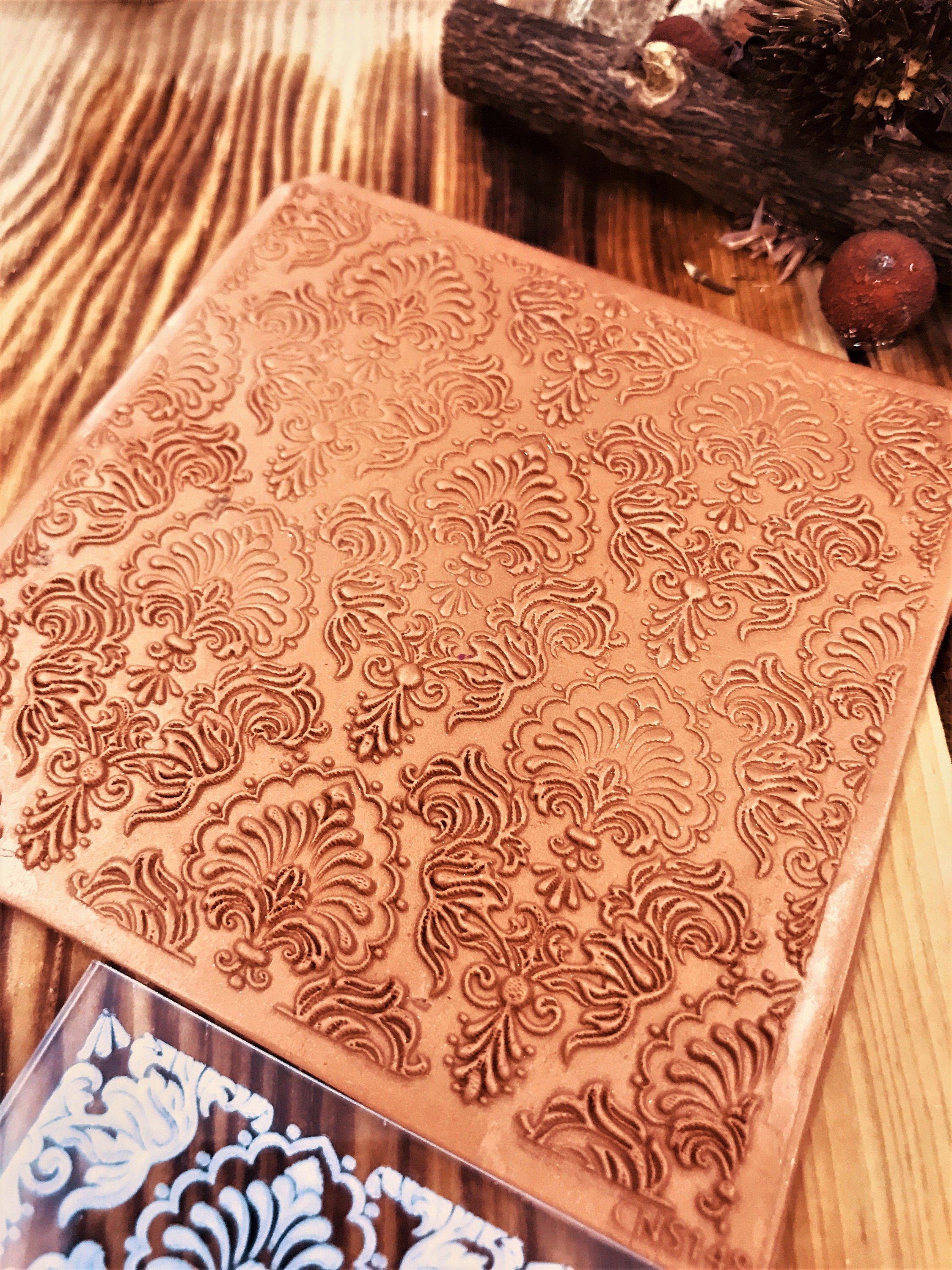 Vintage Pattern Texture Mat,Polymer Clay, Embossing Stamp, Acrylic Texture Sheet, Texture Plaque, Clay Texture Tile,Fimo, Sculpey, Cernit