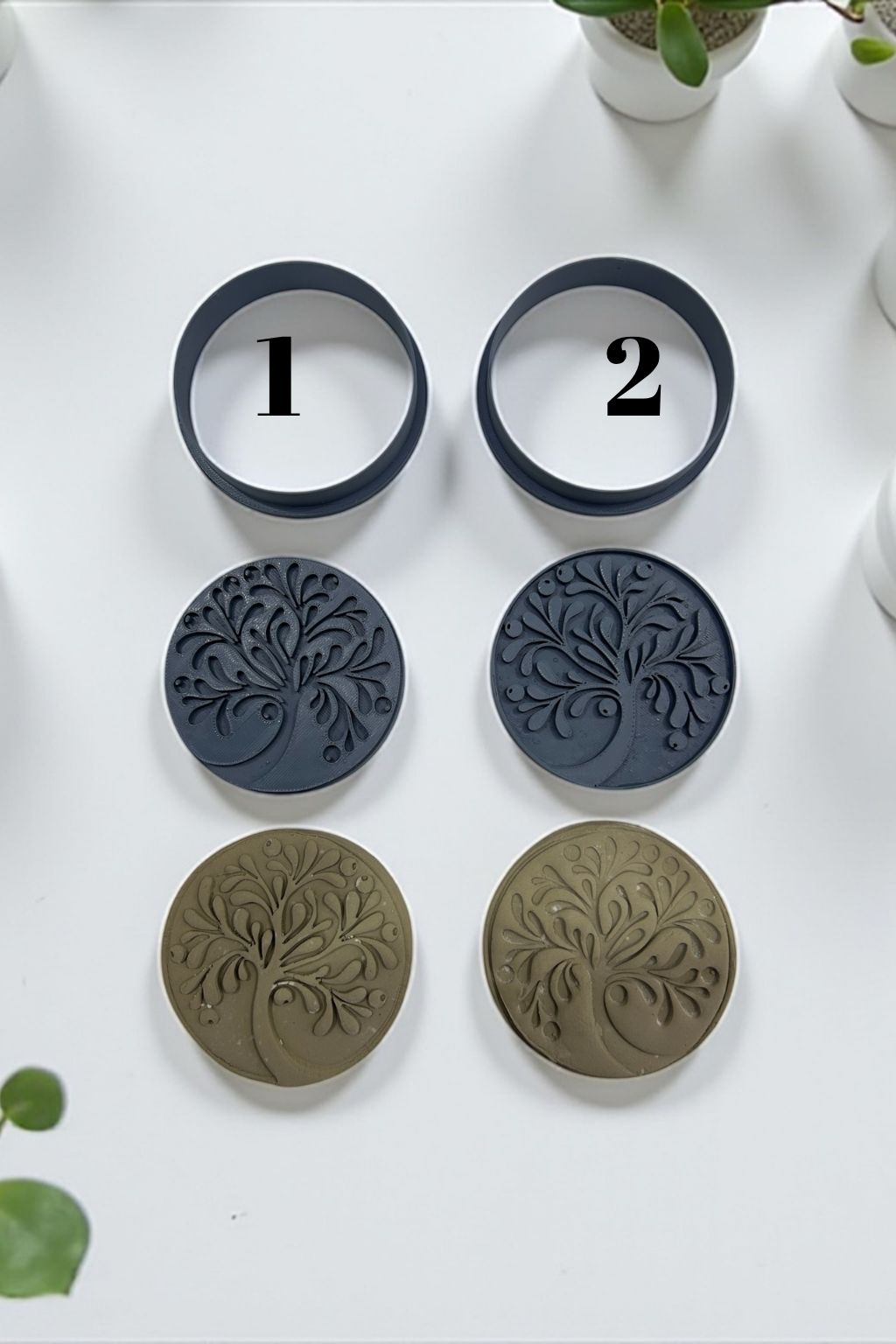 Tree of Life Cutter & Stamp Set – Emboss & Deboss Design for Air Dry Clay, Polymer Clay, Soap & Candle Making (8 cm / 3.15 in)