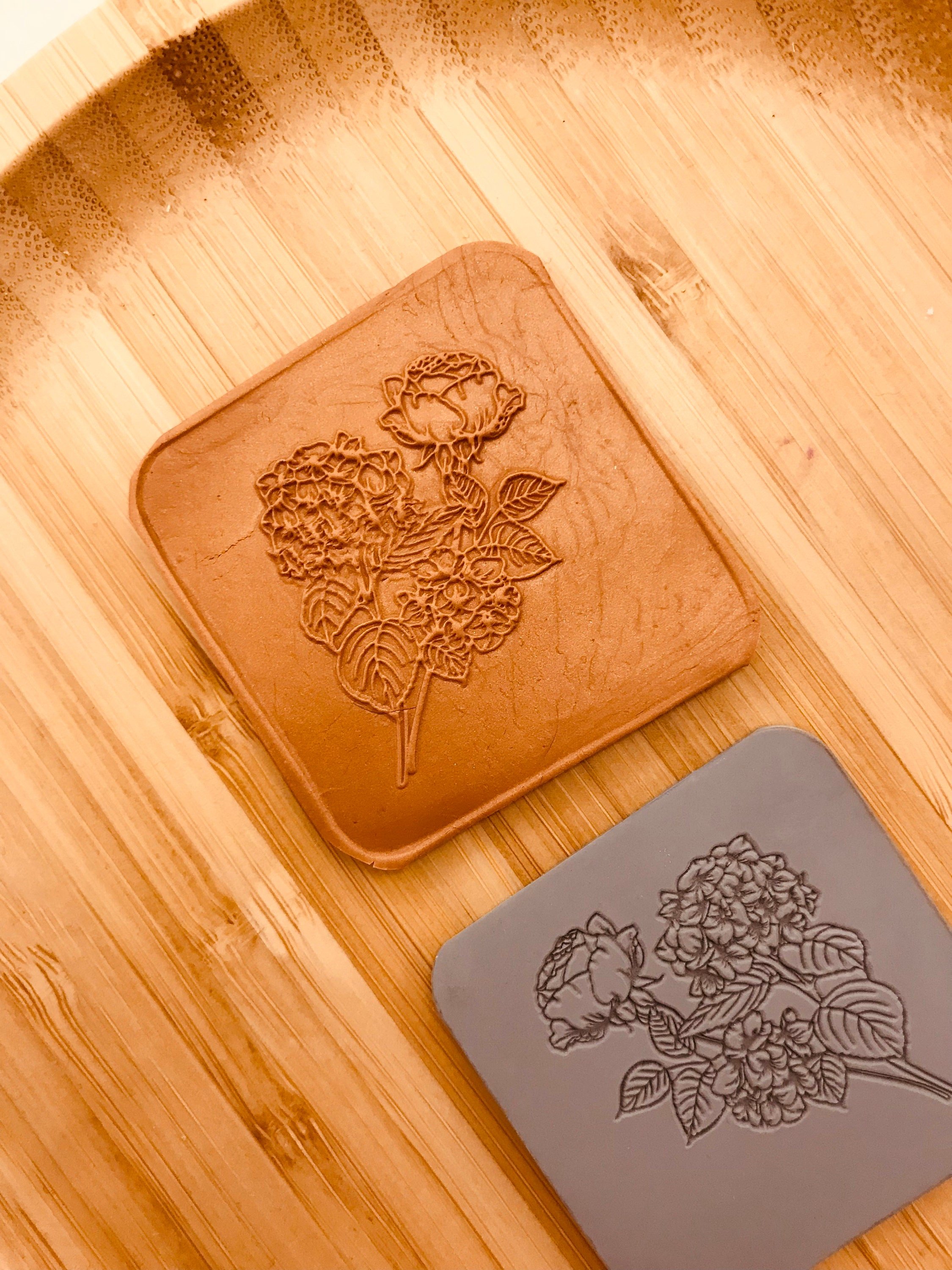Rose Bouquet Rubber Texture Mat⎥Polymer Clay Tools⎥Earring Making⎥Hand Roller⎥Clay Texture Tool⎥Jewellery Tools