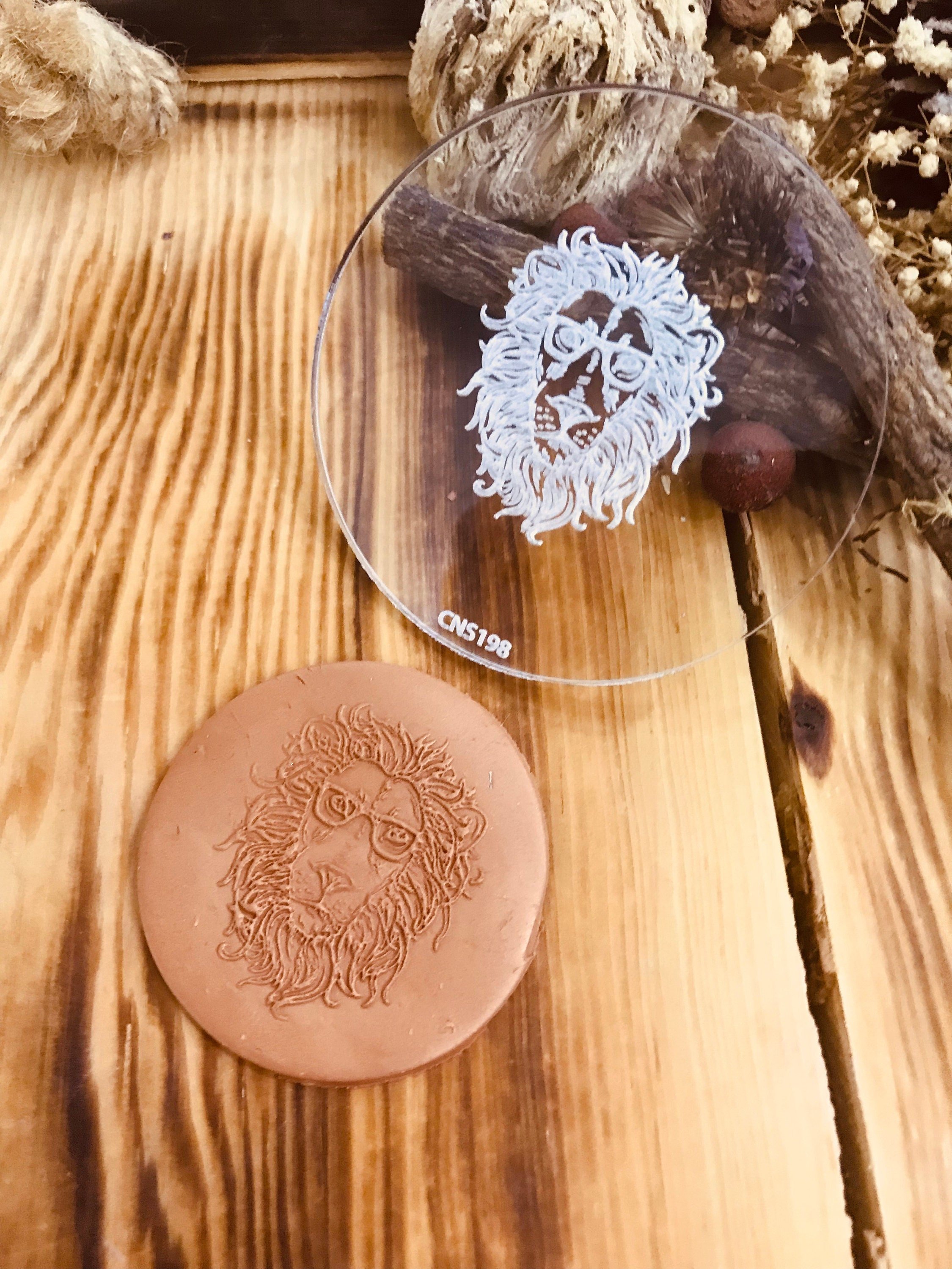 Lion Pattern Texture Mat, Debossing Stamp, Acrylic clay texture tool, Texture Sheet,Ceramic Supplies, Texture Plate