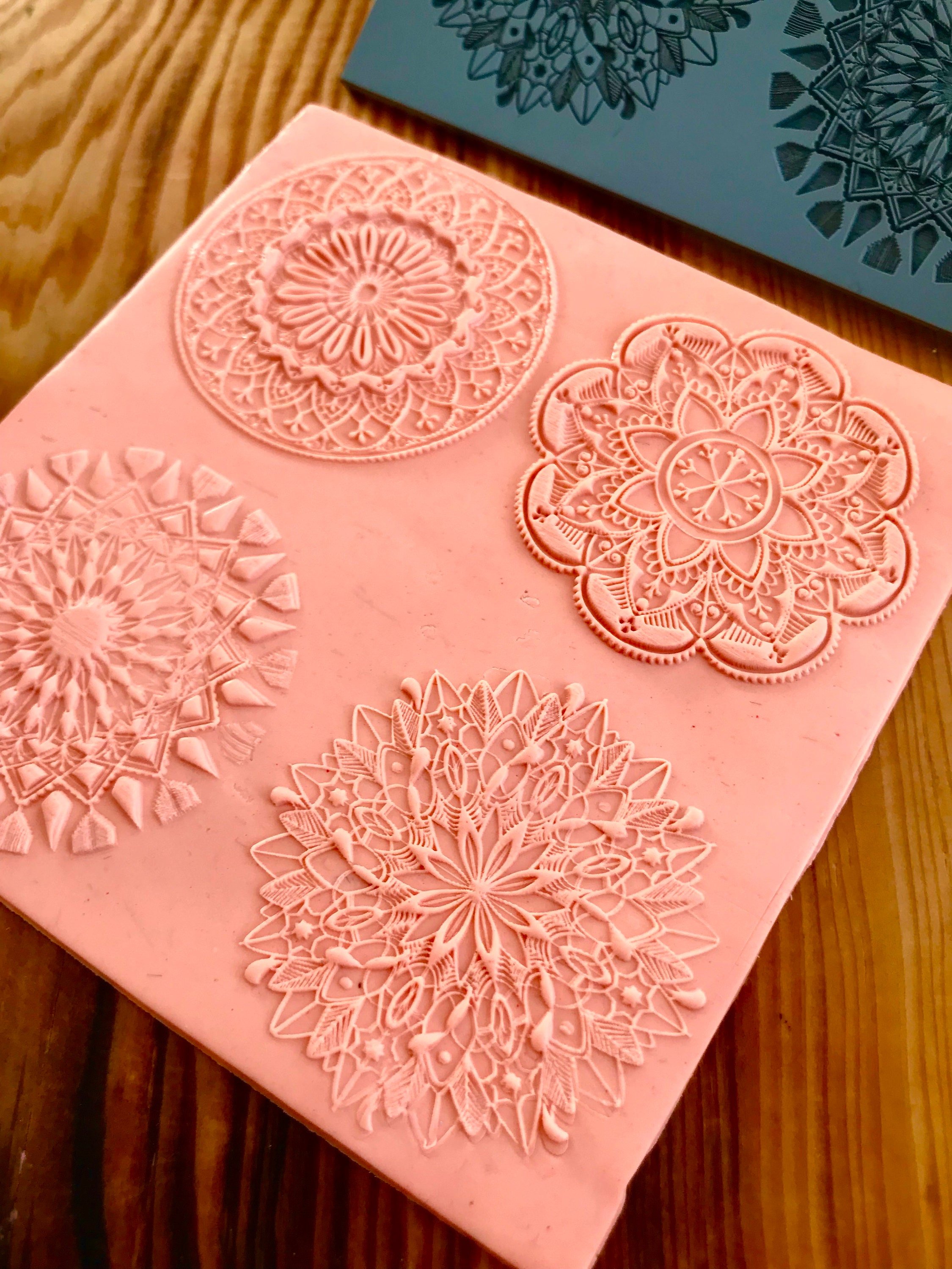 Mandala Art Deco Rubber Texture Mat 10*10Cm⎥Polymer Clay Earring⎥Clay Cutter⎥Hand Roller⎥Clay Texture Tool⎥Jewellery Tools