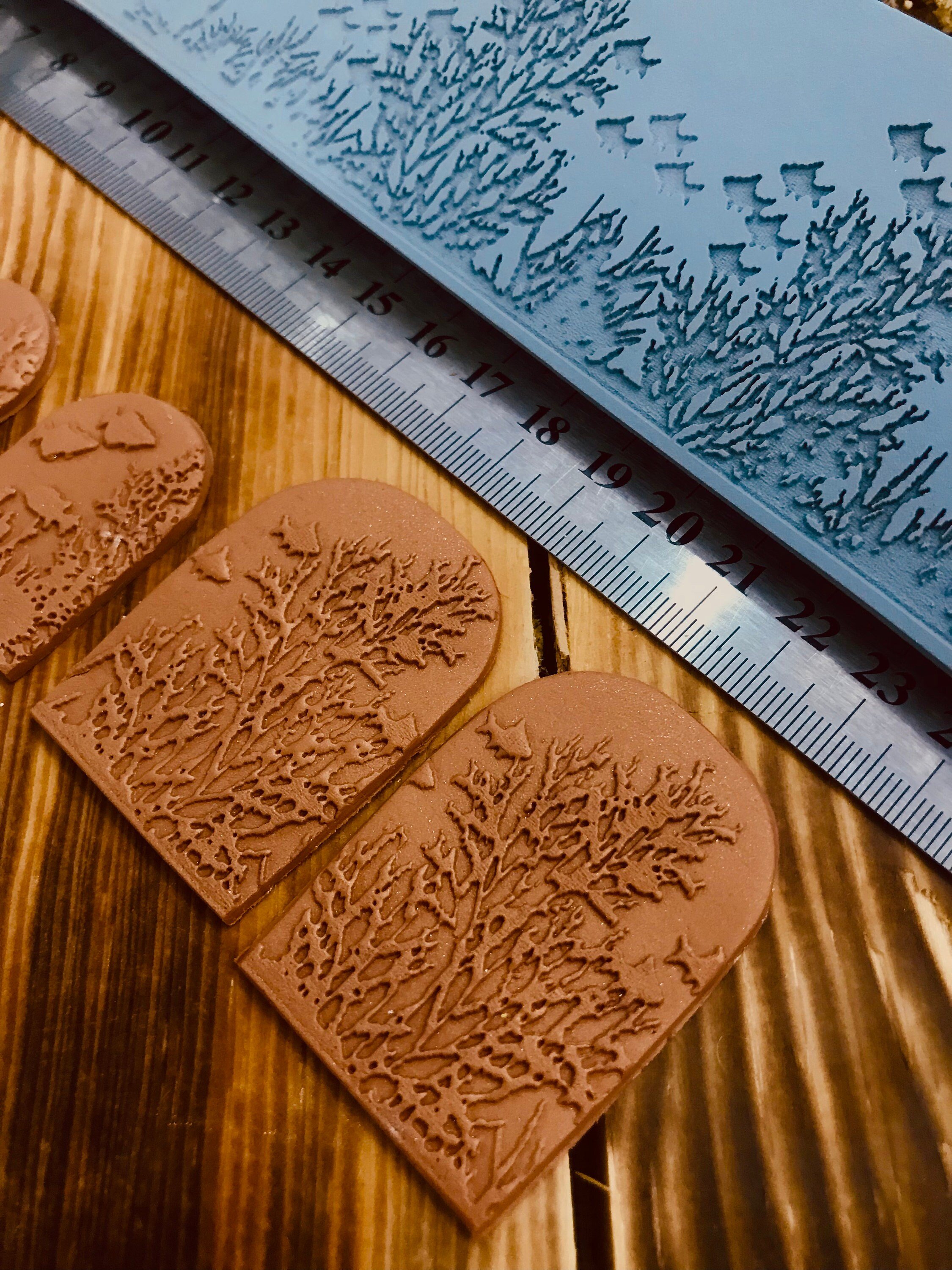 Coral Reef & Fish Border Texture Mat – Ocean Theme Rubber Stamp for Polymer Clay, Metal Clay, Air Dry Clay | 5x14.5cm & 5x29.5cm Sizes