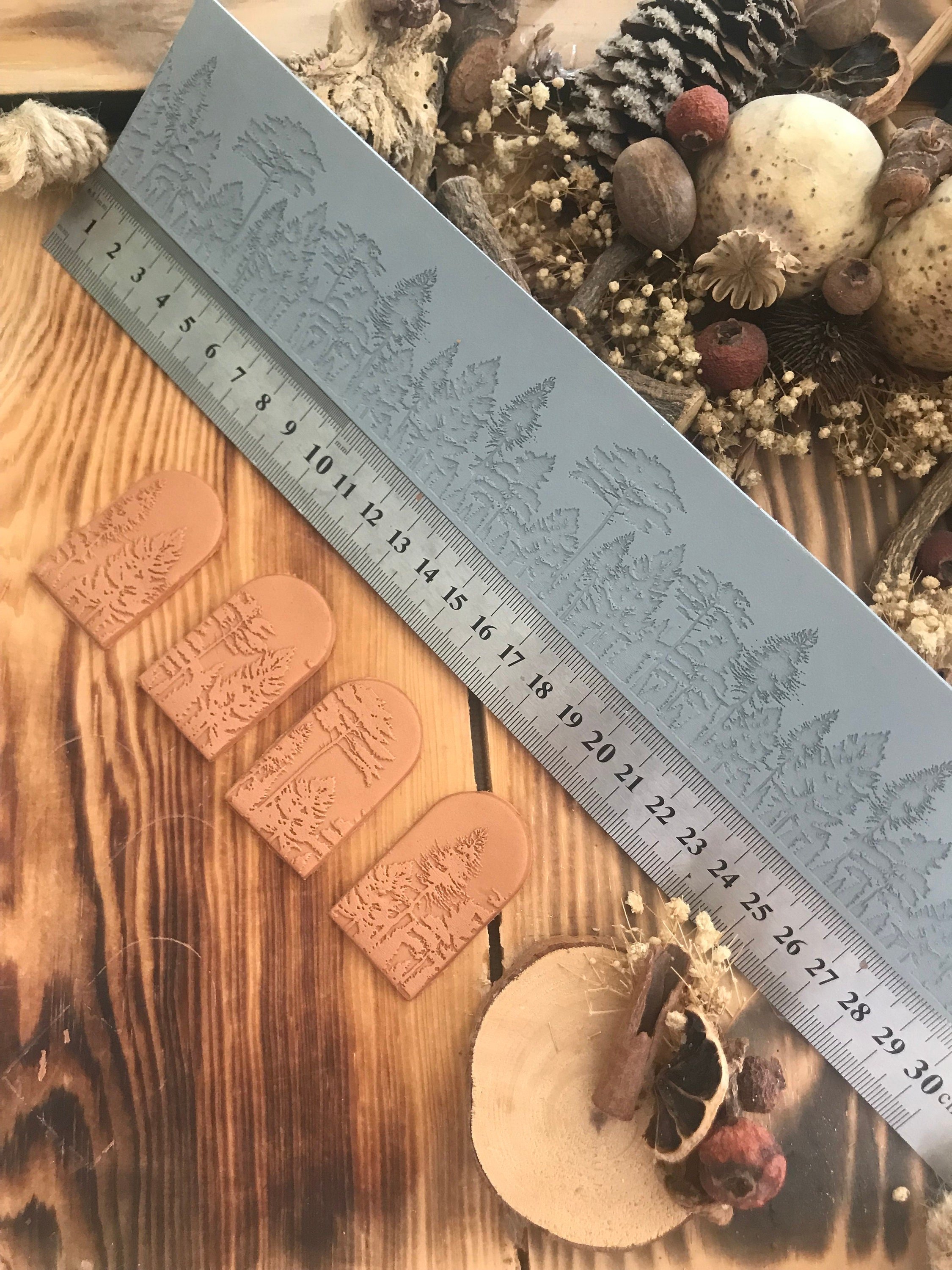 Forest Landscape Texture Mat for Polymer Clay 2 Different Size– Rubber Texture Sheet for Earring Making & Jewelry | Nature Clay Tools for Air Dry Clay & Silver Metal Clay