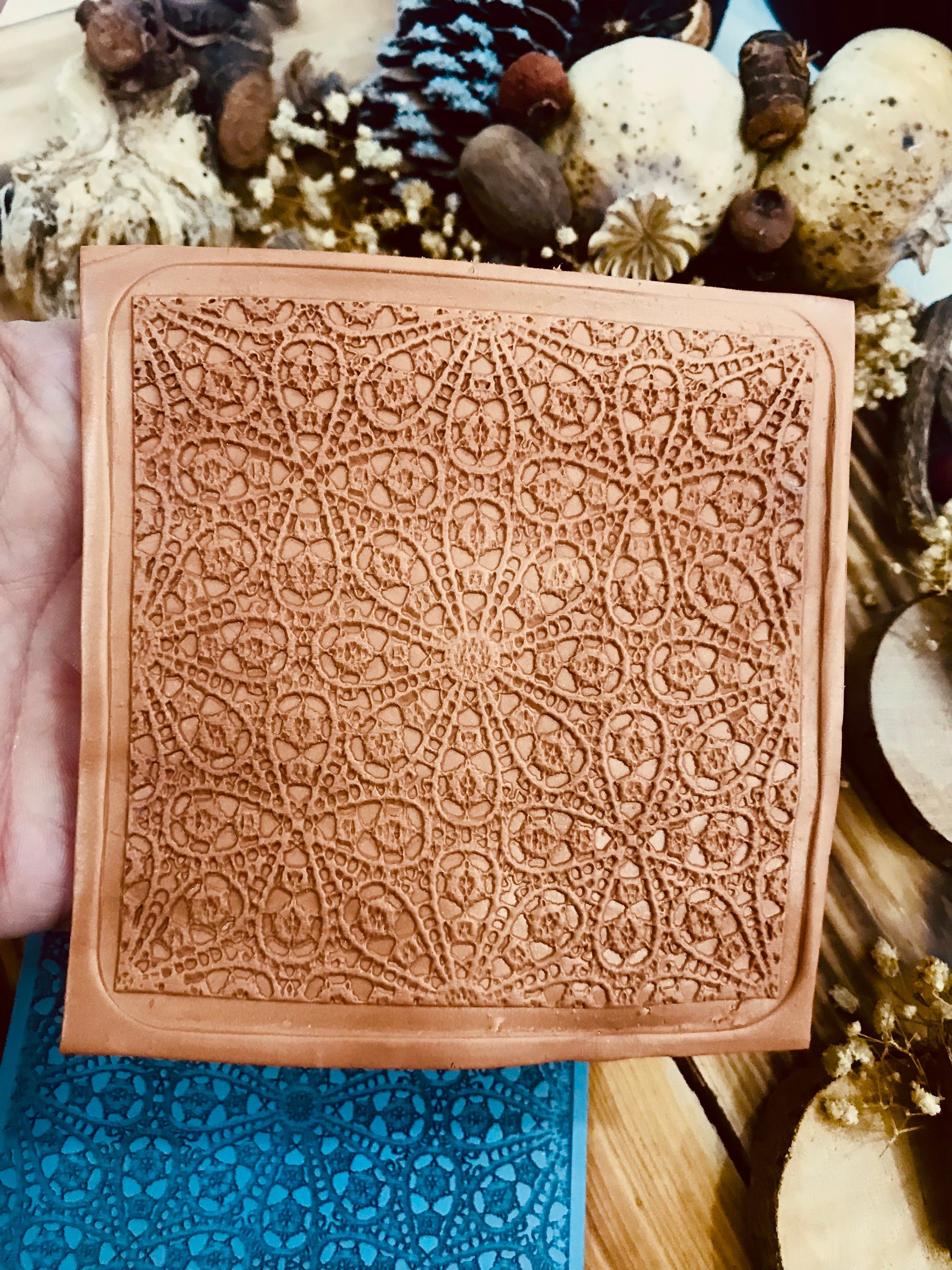 Lace Pattern Rubber Texture Mat⎥Polymer Clay Tools⎥Earring Making⎥Hand Roller⎥Clay Texture Tool⎥Jewellery Tools