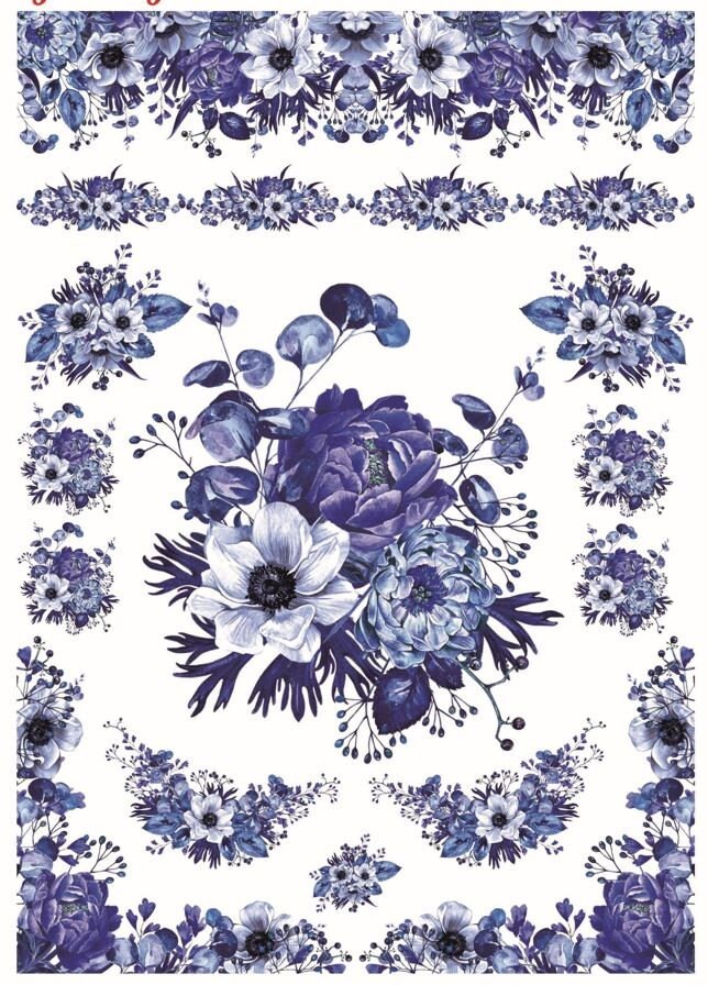 Water transfer paper for Polymer Clay, Ceramics and Wood, Large size 25*33cm (9,8*13,77inch)