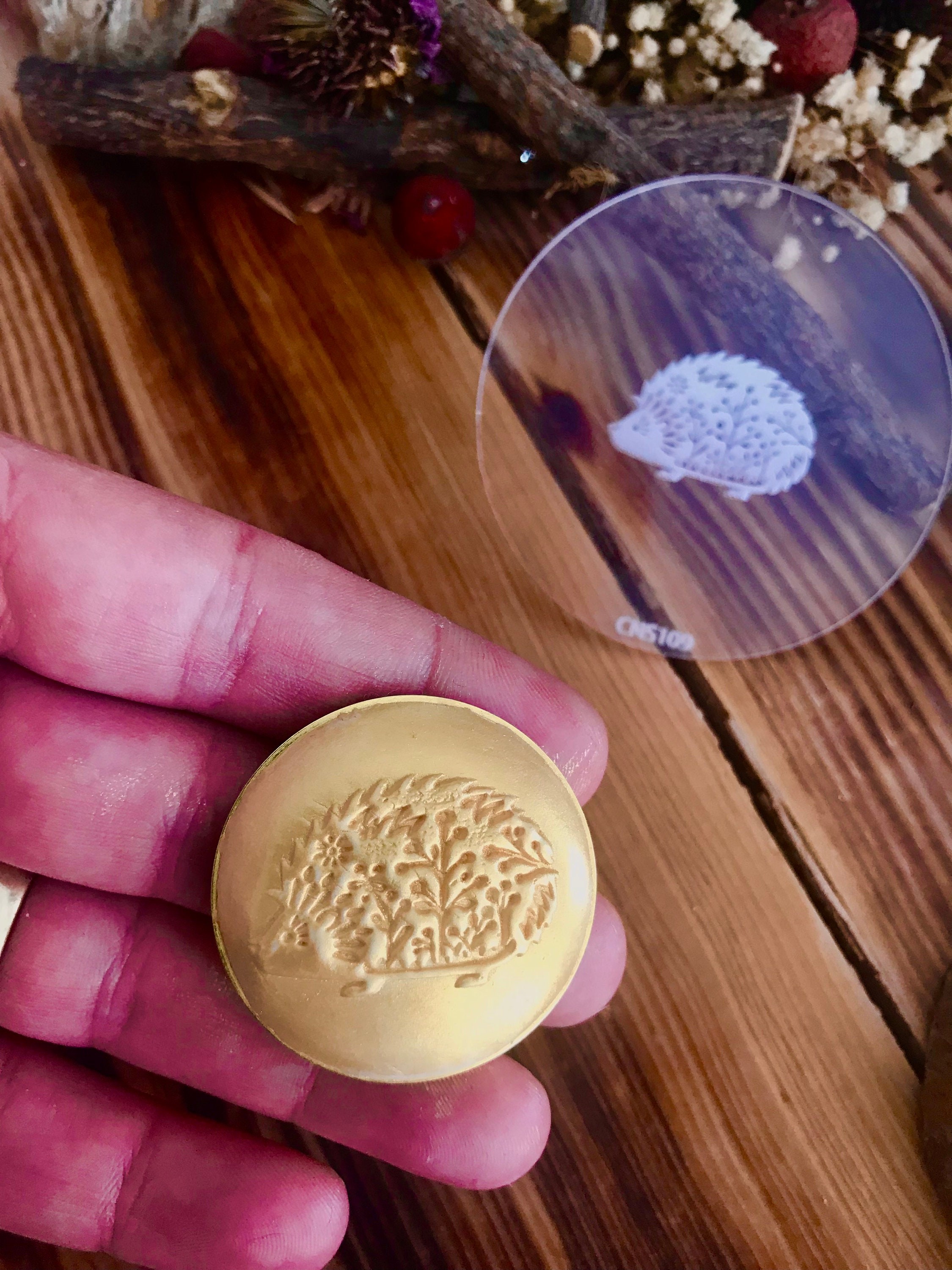 Hedgehog Texture Stamp for Polymer Clay, Debossing Stamp For Polymer Clay, Hedgehog Pattern Acrylic Texture Sheet, Clay Stamp, Pottery Tools