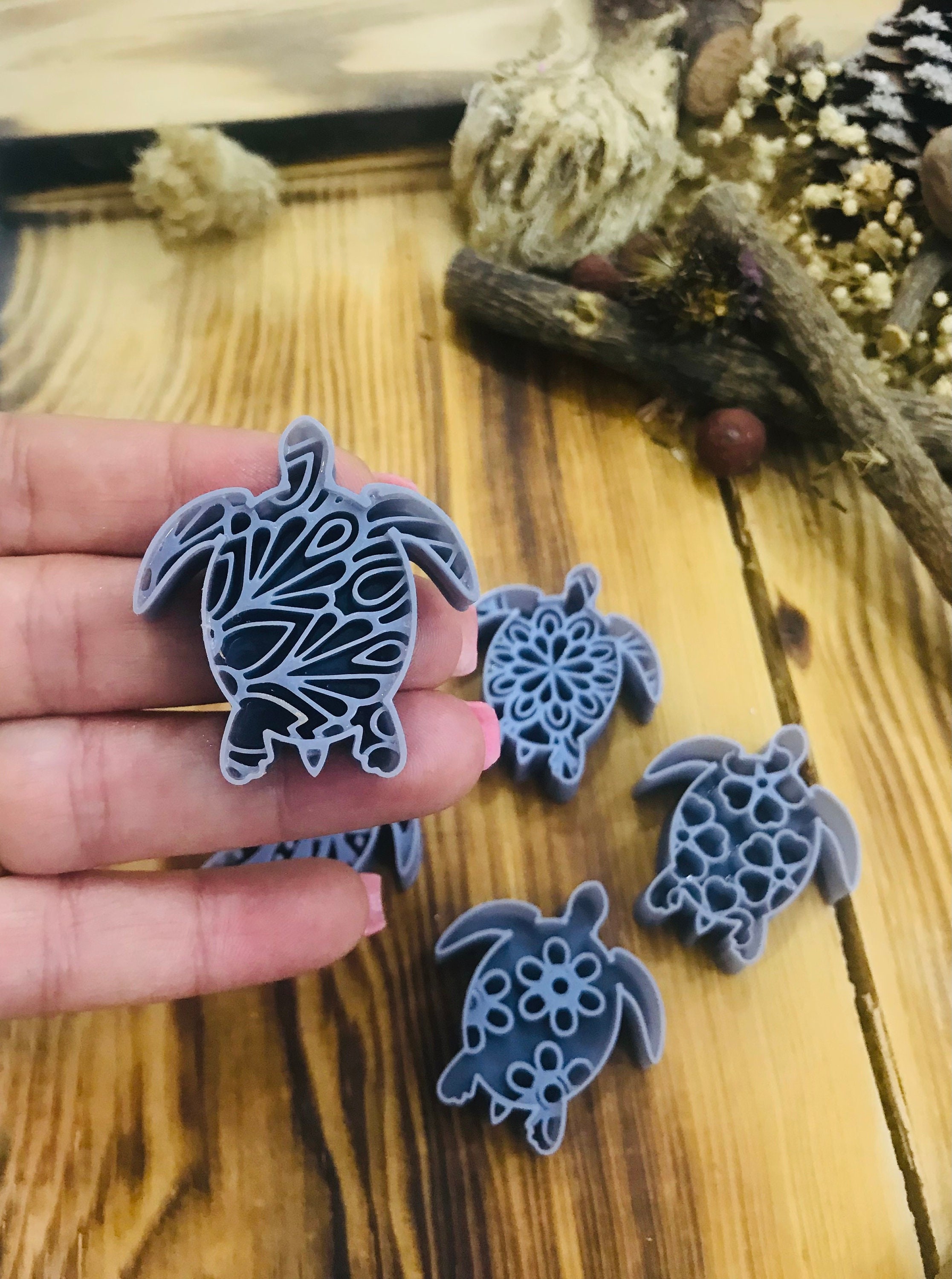 Mandala Pattern Turtle  Polymer Clay and Cookie Cutter, Beards And Glasses Unique Model, Special Design, Winter Clay Cutters,