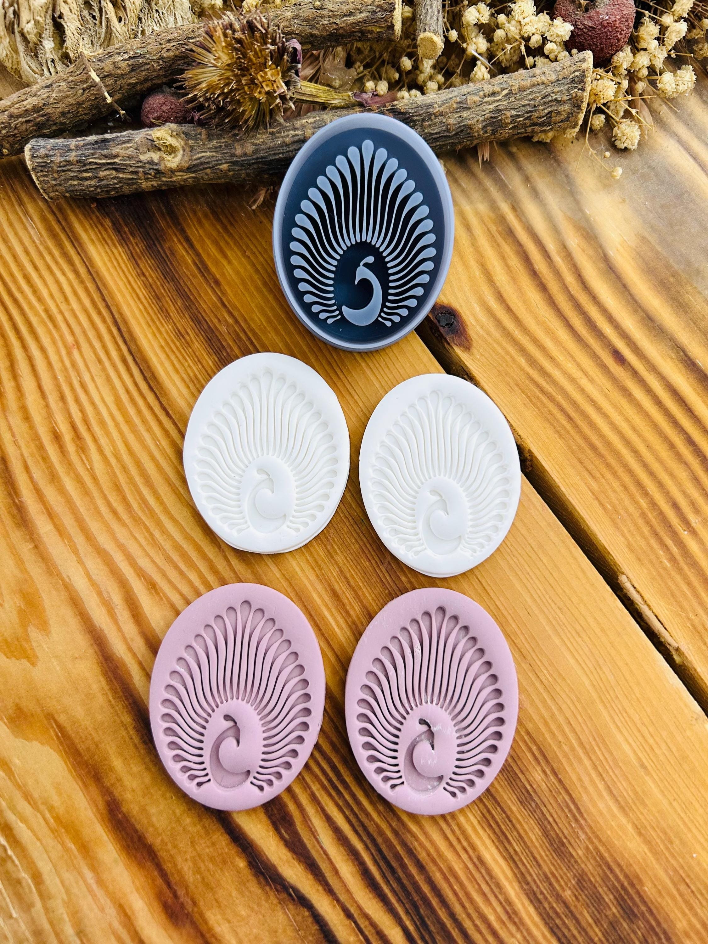 Peacock &quot;Erhani&quot; Pattern Polymer Clay Cutter ,Unique Design, Polymer Clay, Cookie Dough, Soap Making