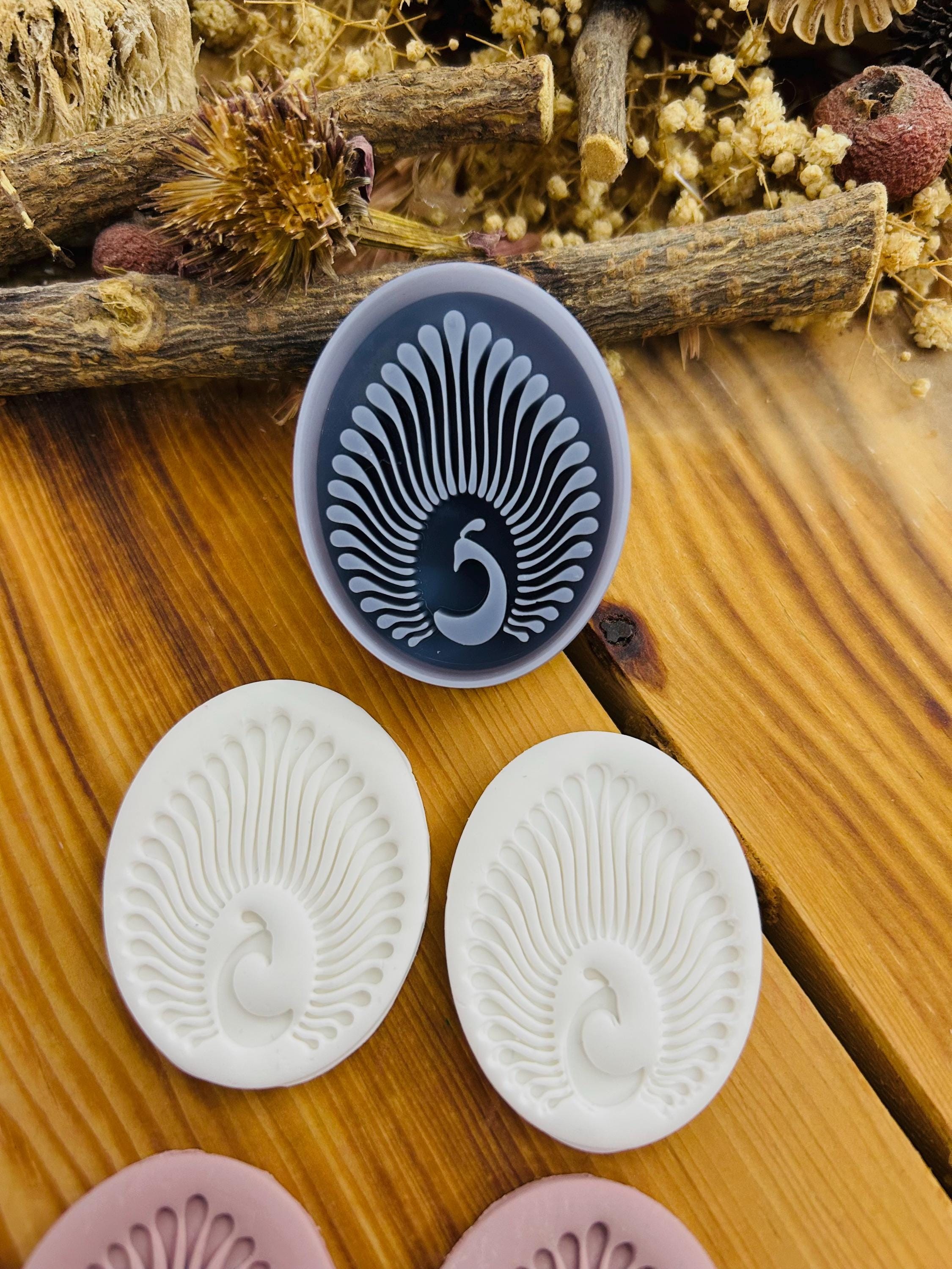 Peacock &quot;Erhani&quot; Pattern Polymer Clay Cutter ,Unique Design, Polymer Clay, Cookie Dough, Soap Making