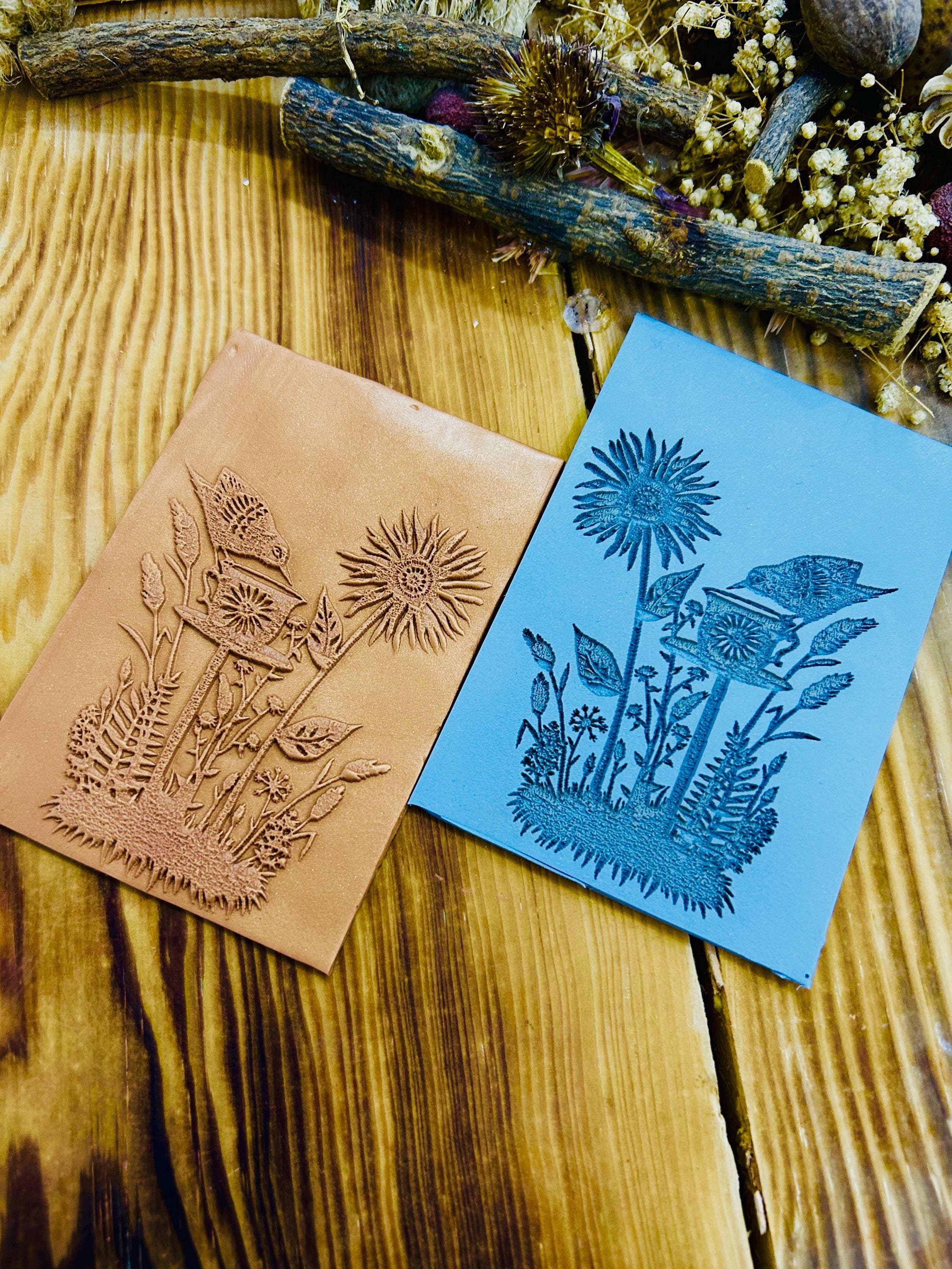 Bird & Flowers Rubber Texture Mat – Polymer Clay Tool for Earring Making, Jewelry, DIY Crafts, Air Dry Clay & Ceramic