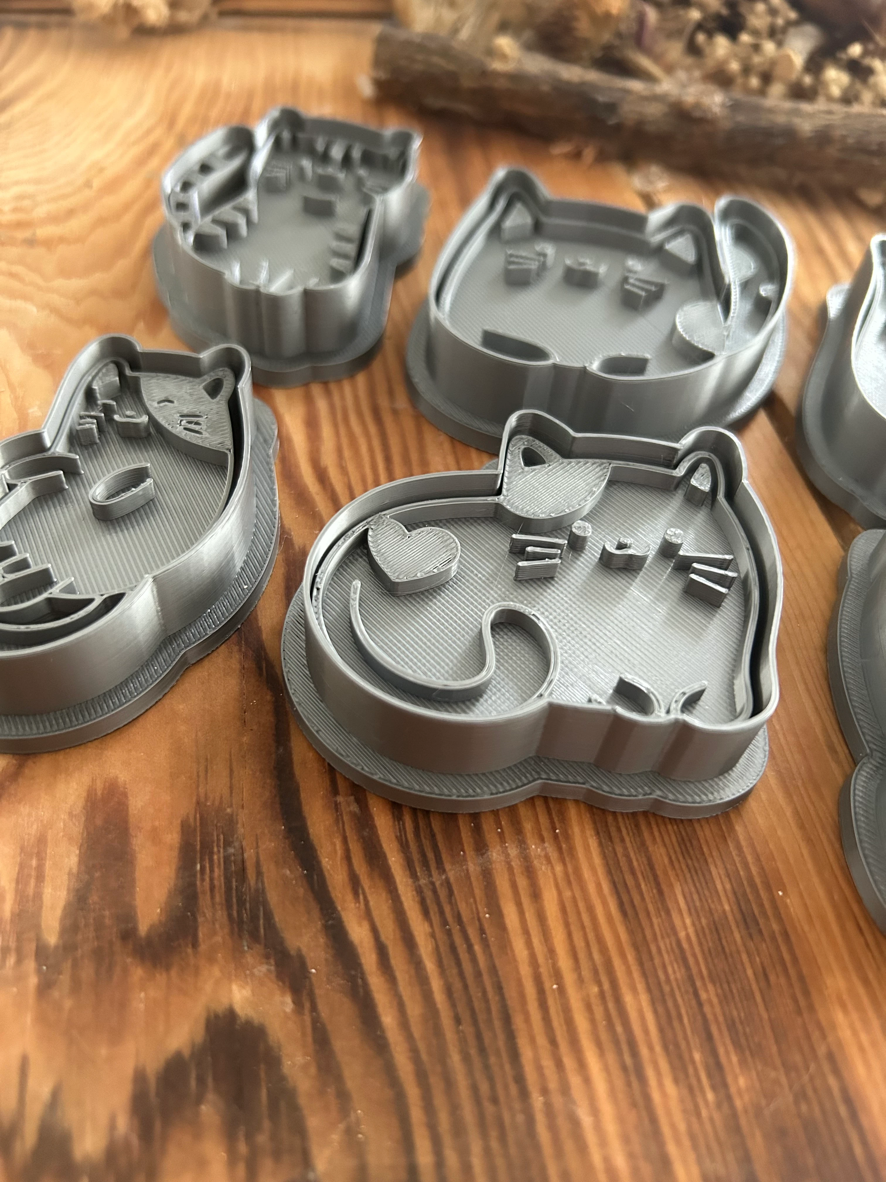 Doodle Cats – 6'lı Kesici & Kabartma Damga Seti