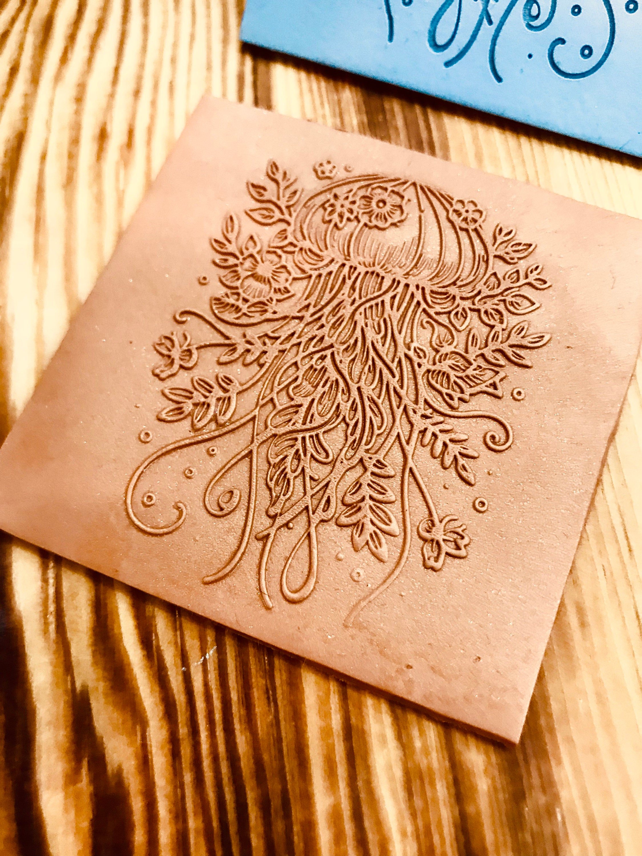 Jellyfish With Flowers Pattern Rubber Texture Mat Polymer Clay Tools⎥Earring Making⎥Hand Roller⎥Clay Texture Tool⎥Jewellery Tools