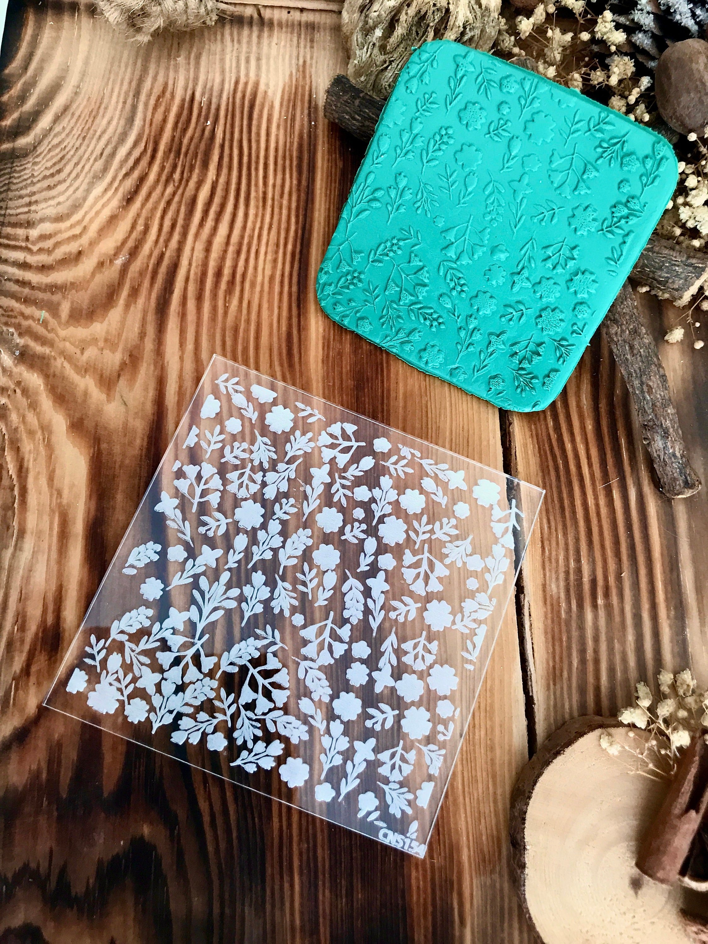 Botanical Leaf6 Texture Mat for Polymer Clay Rubber or Acrylic Texture Stamp, Clay Tool, Texture Sheet for Polymer Clay Earrings & Fondant Crafts