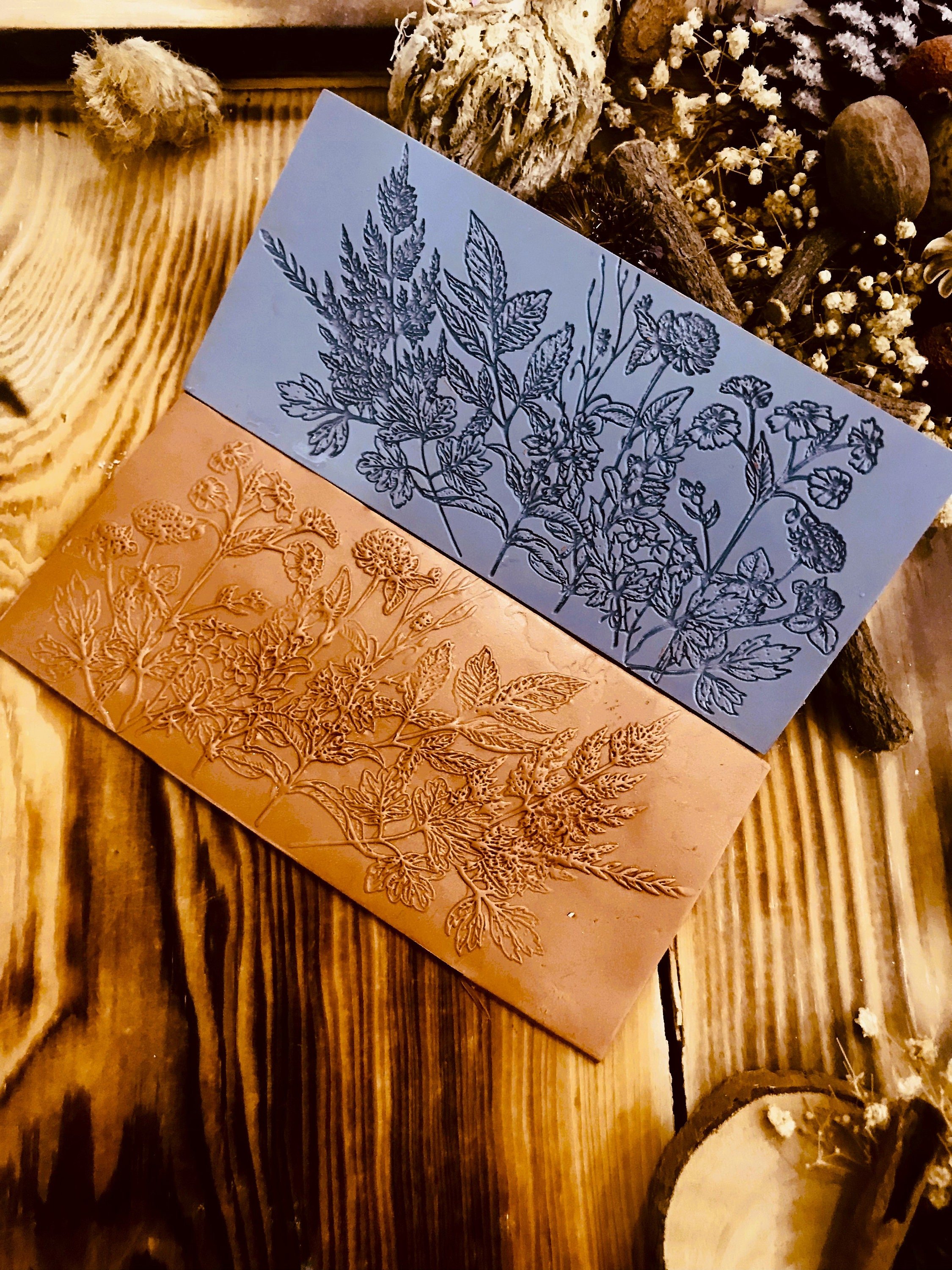 Flower Meadow Rubber Texture Mat – Large Polymer Clay Texture Sheet for Earrings & Jewelry | Floral Pattern | Flexible Clay Tool | 150x70mm